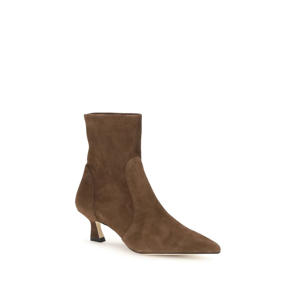 Stuart Weitzman Brown Calf Leather Bos Taurus Ankle Women's Boots