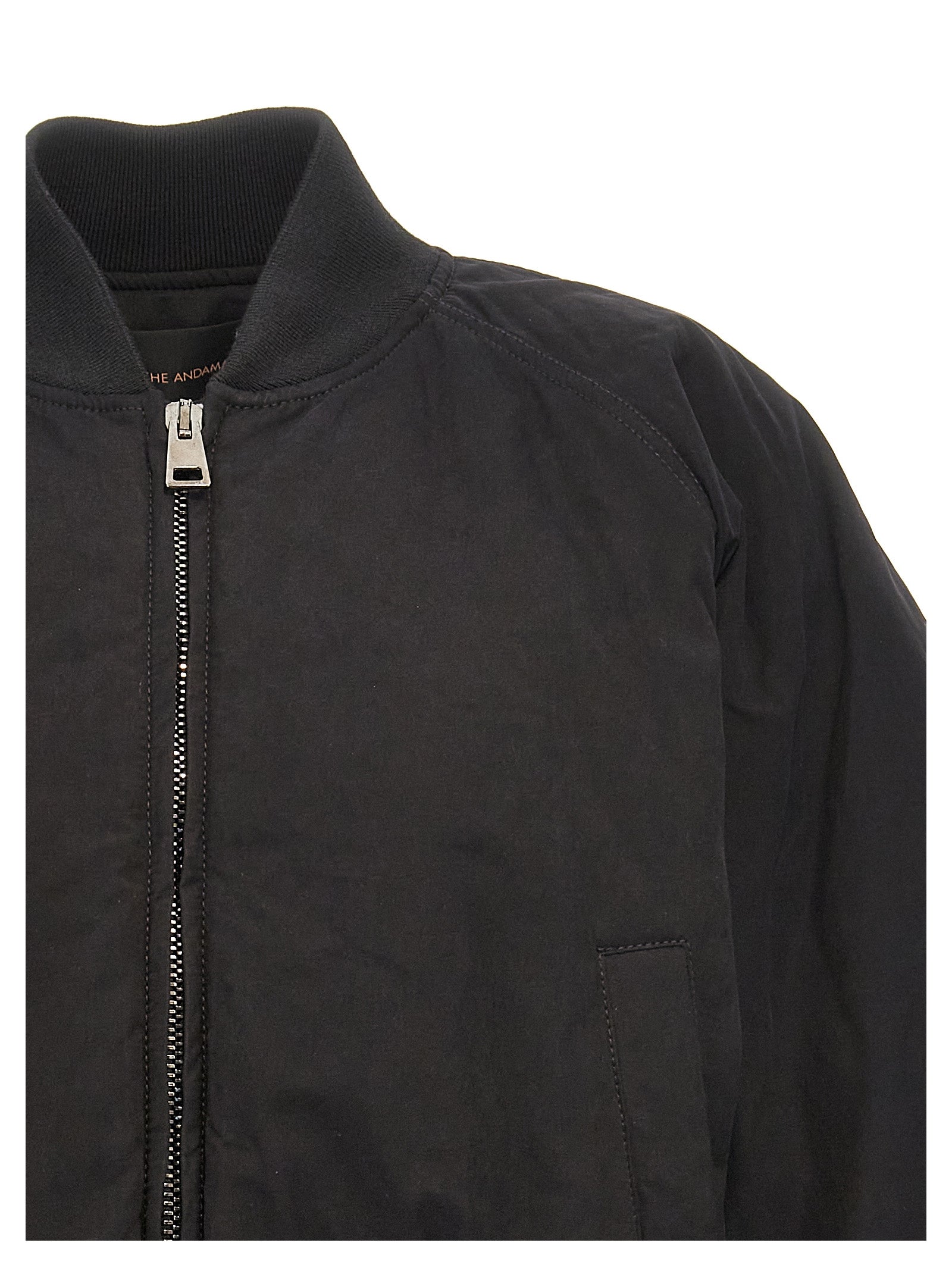 The Andamane Black Cotton Women's Bomber