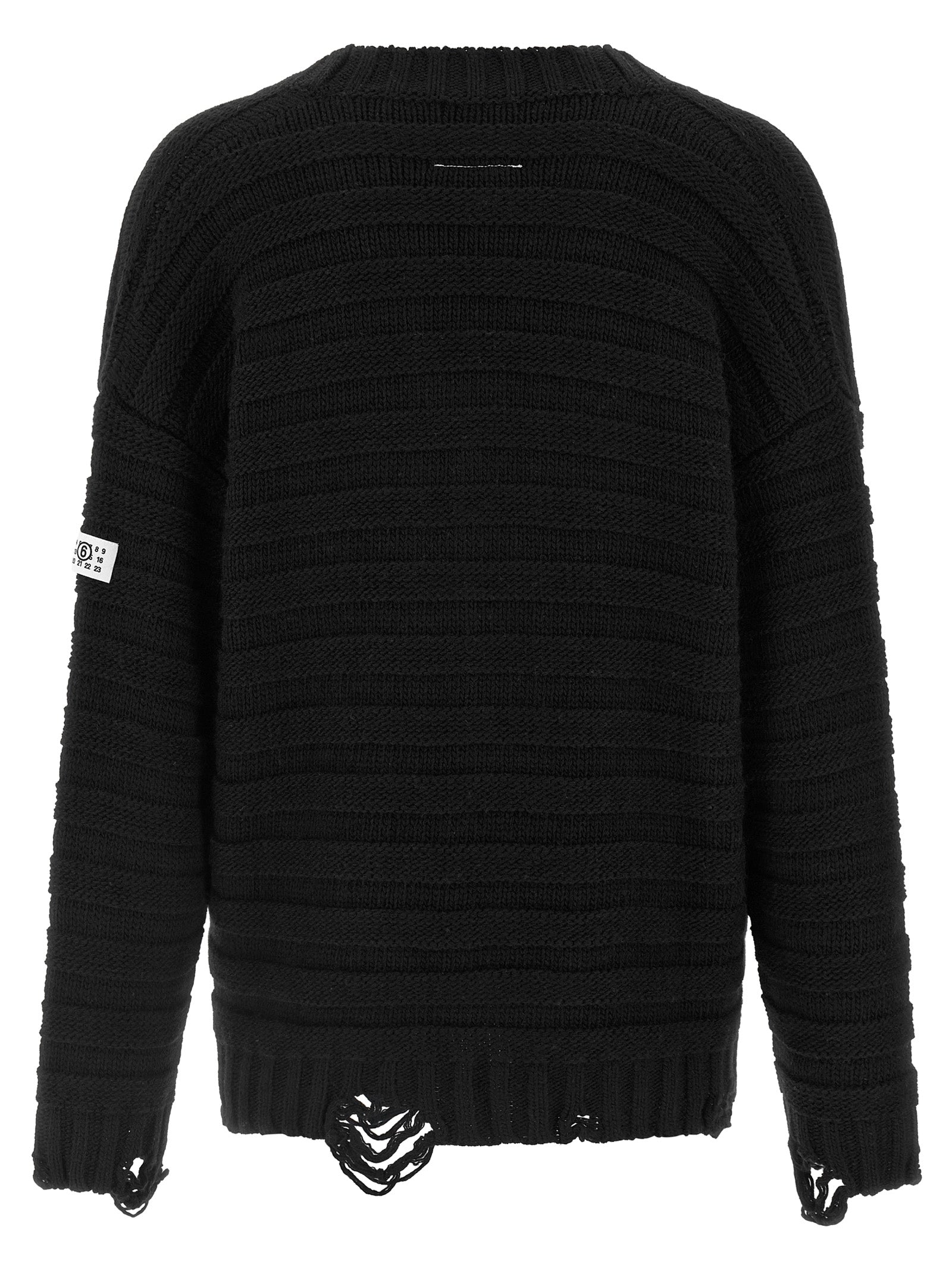 MM6 Maison Margiela Black Virgin Wool Men's Cardigan