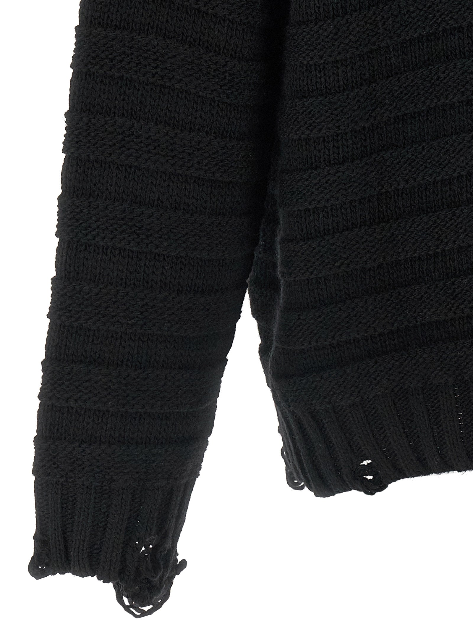 MM6 Maison Margiela Black Virgin Wool Men's Cardigan