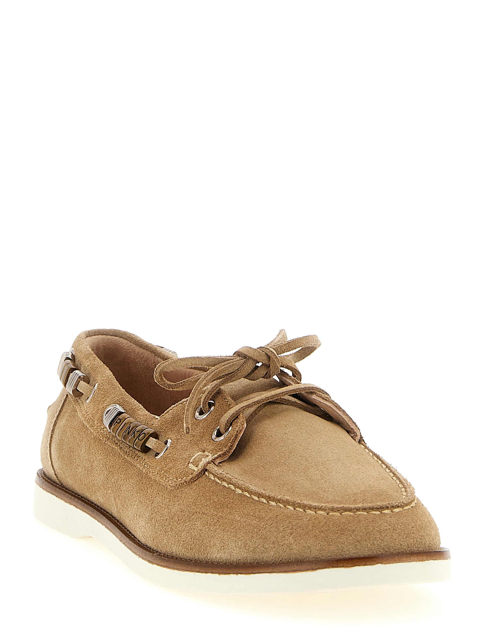 PINKO Beige Calfskin Women's Moccassin
