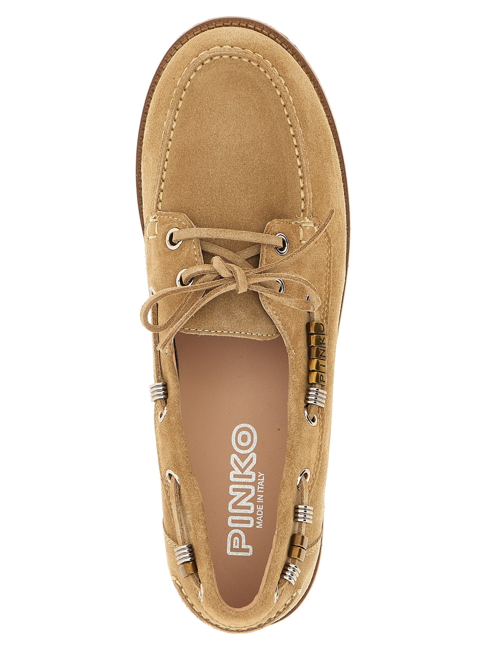 PINKO Beige Calfskin Women's Moccassin