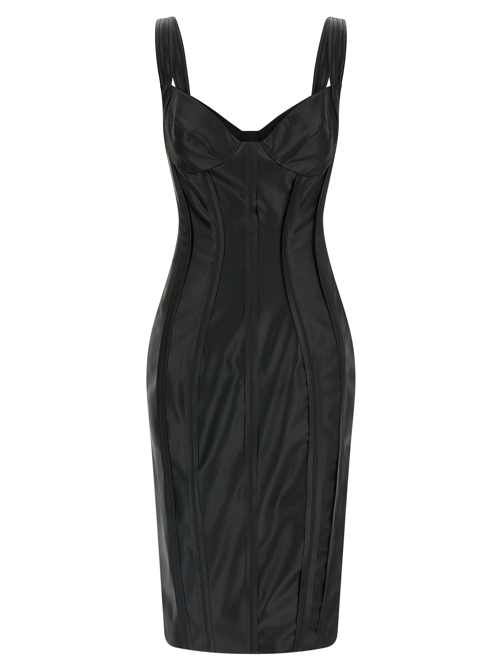 Elisabetta Franchi Black Viscose Midi Women's Dress