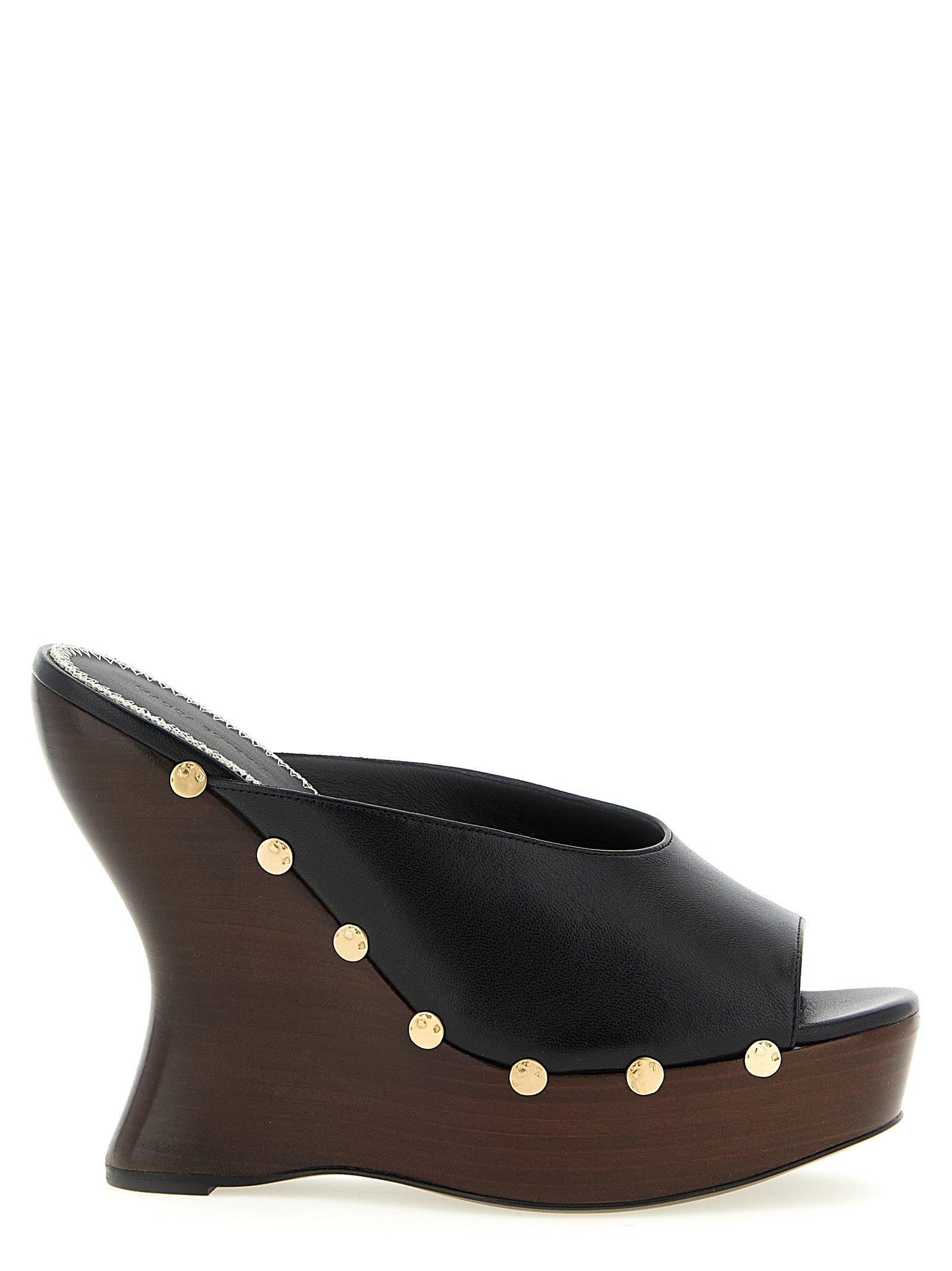 Magda Butrym Black Calfskin Wedge Women's Sandals