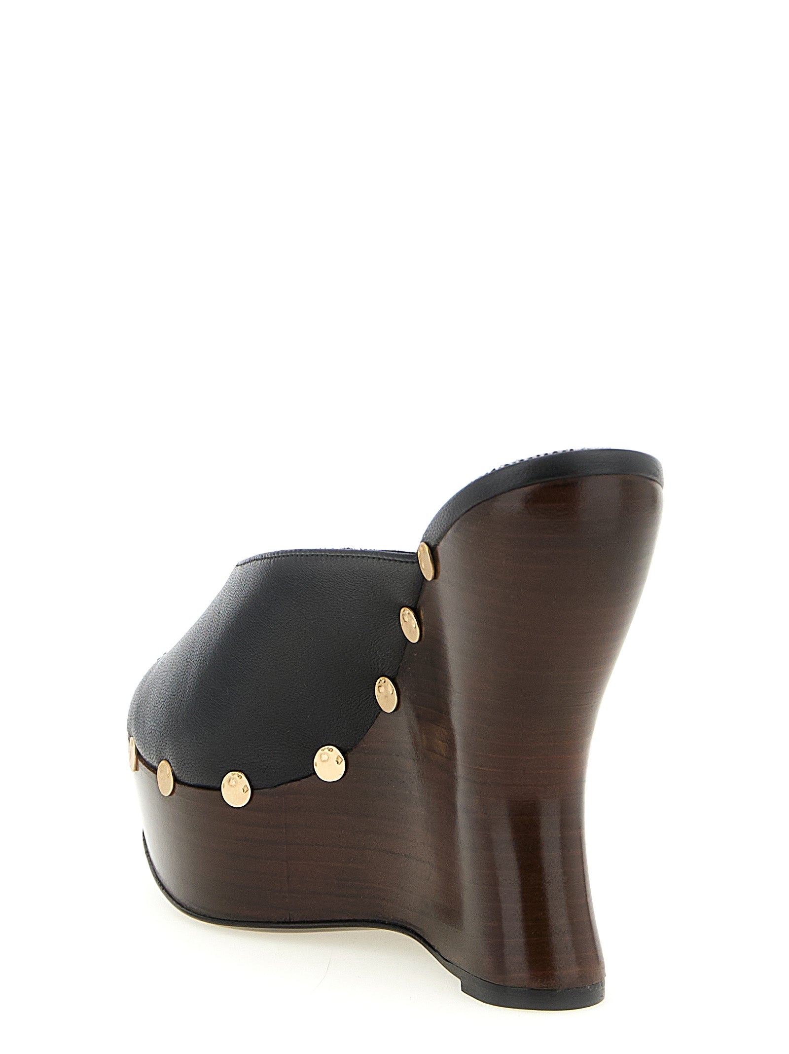 Magda Butrym Black Calfskin Wedge Women's Sandals