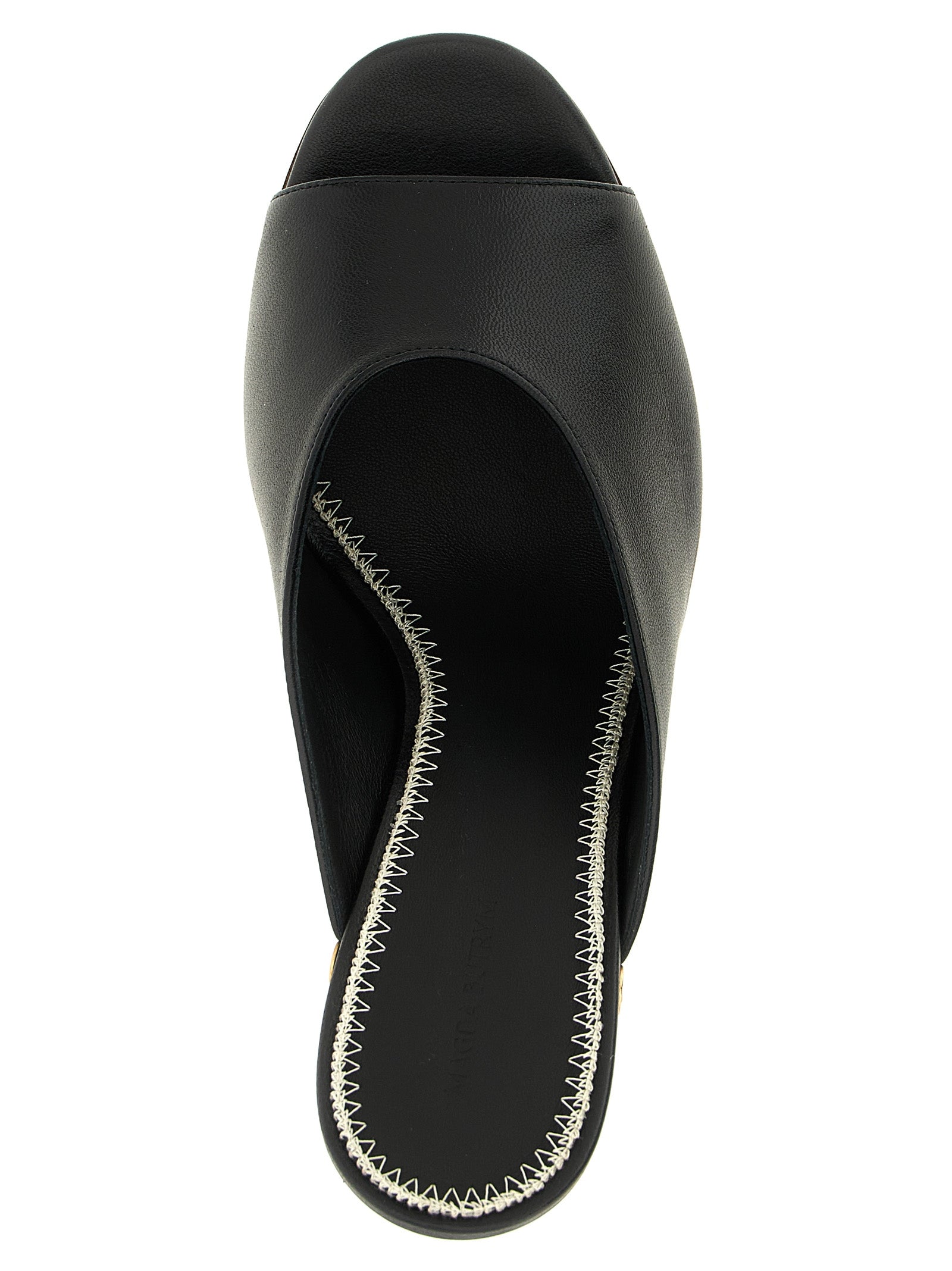 Magda Butrym Black Calfskin Wedge Women's Sandals