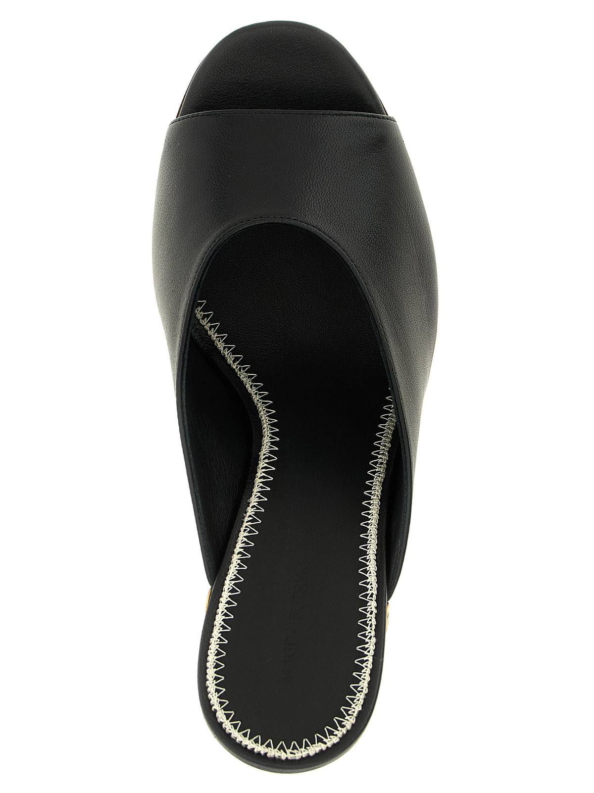 Magda Butrym Black Calfskin Wedge Women's Sandals