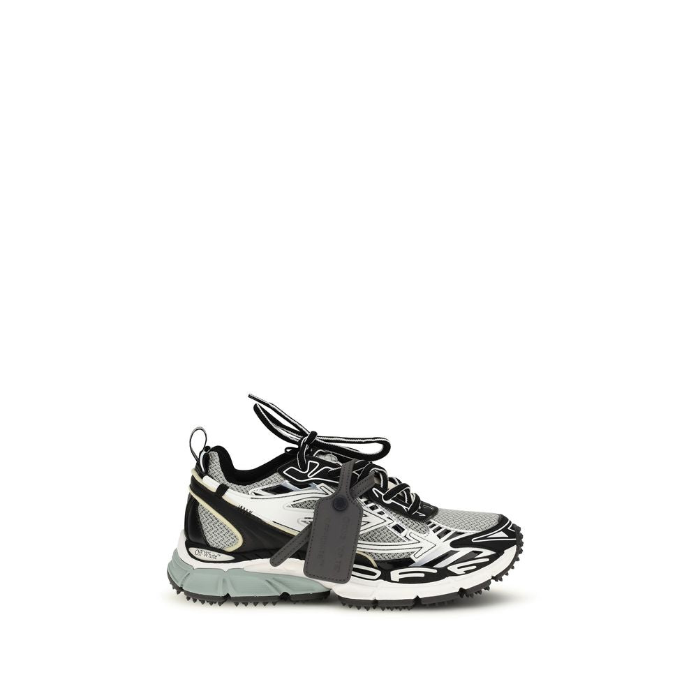Off-White Gray Polyester Athletic Women's Sneakers