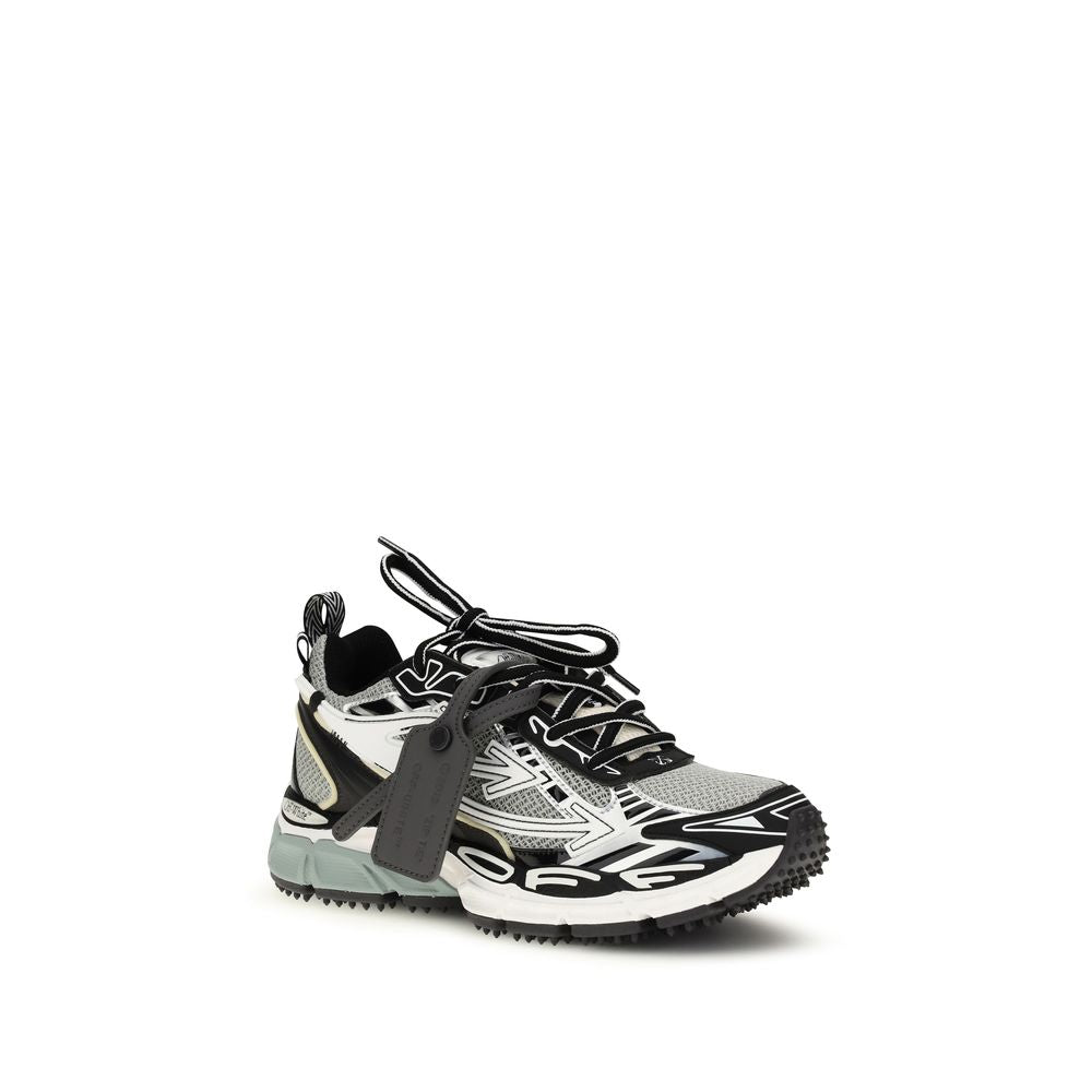 Off-White Gray Polyester Athletic Women's Sneakers