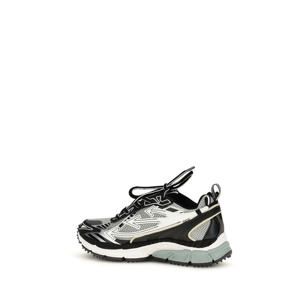 Off-White Gray Polyester Athletic Women's Sneakers