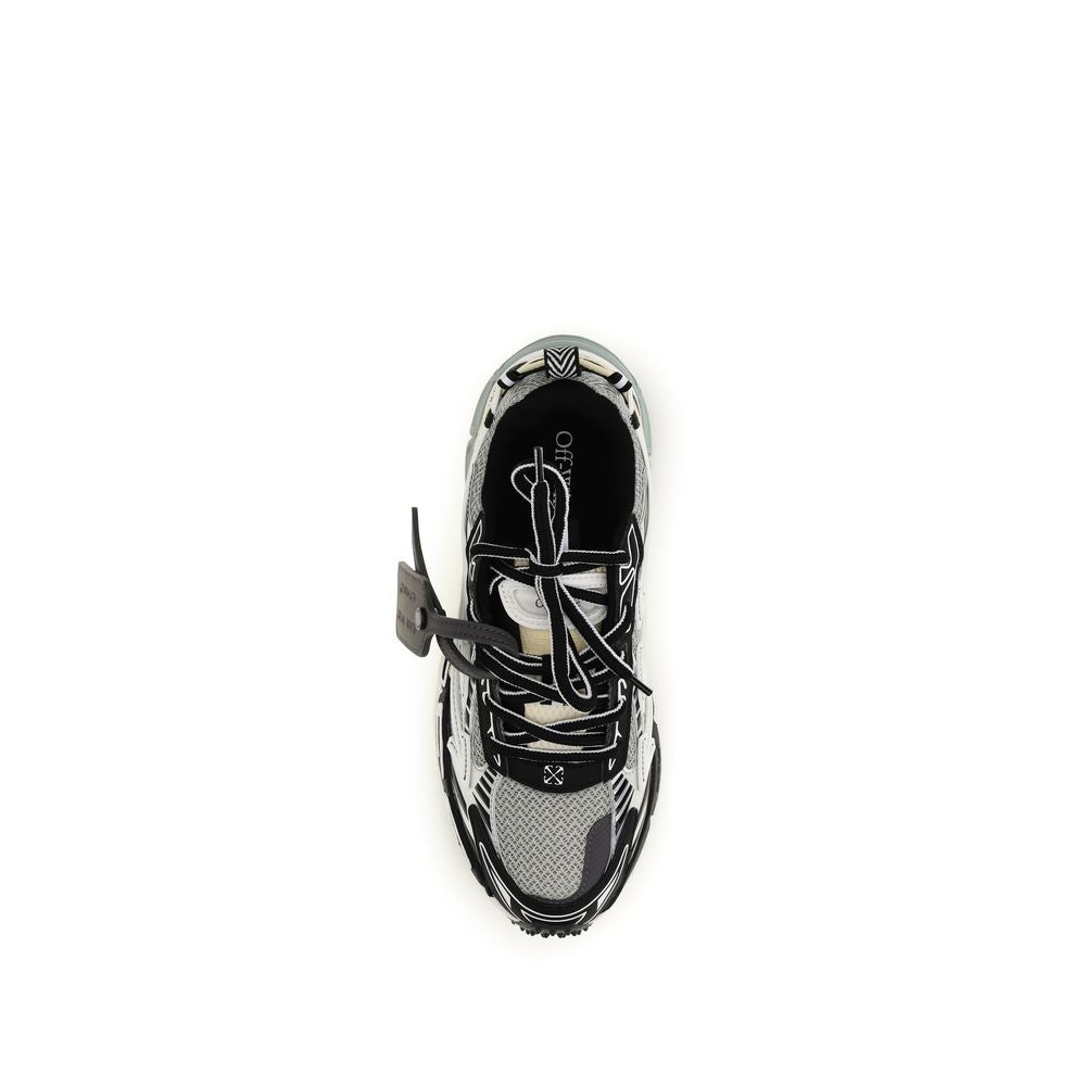 Off-White Gray Polyester Athletic Women's Sneakers