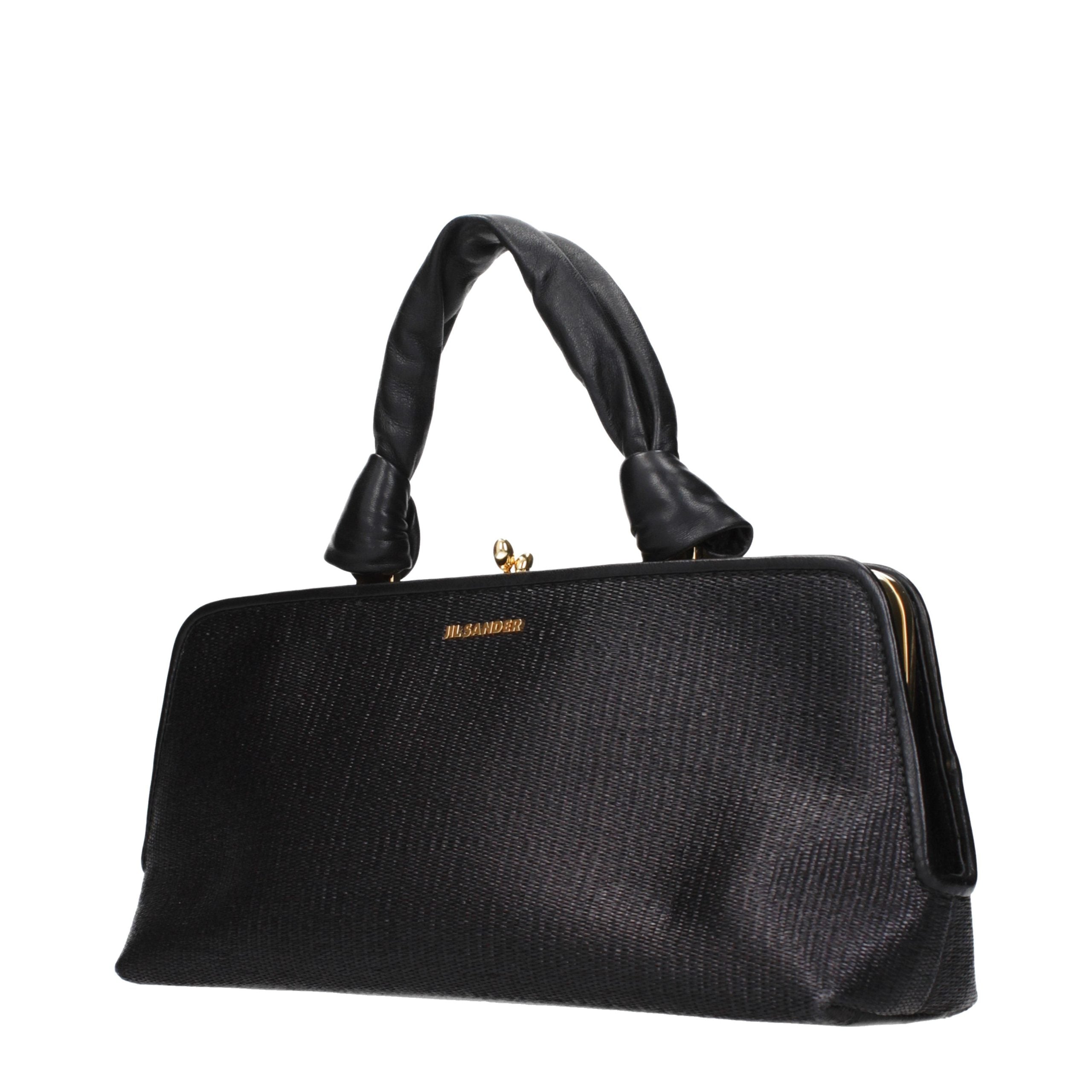 Jil Sander Black Raffia Women's Handbag