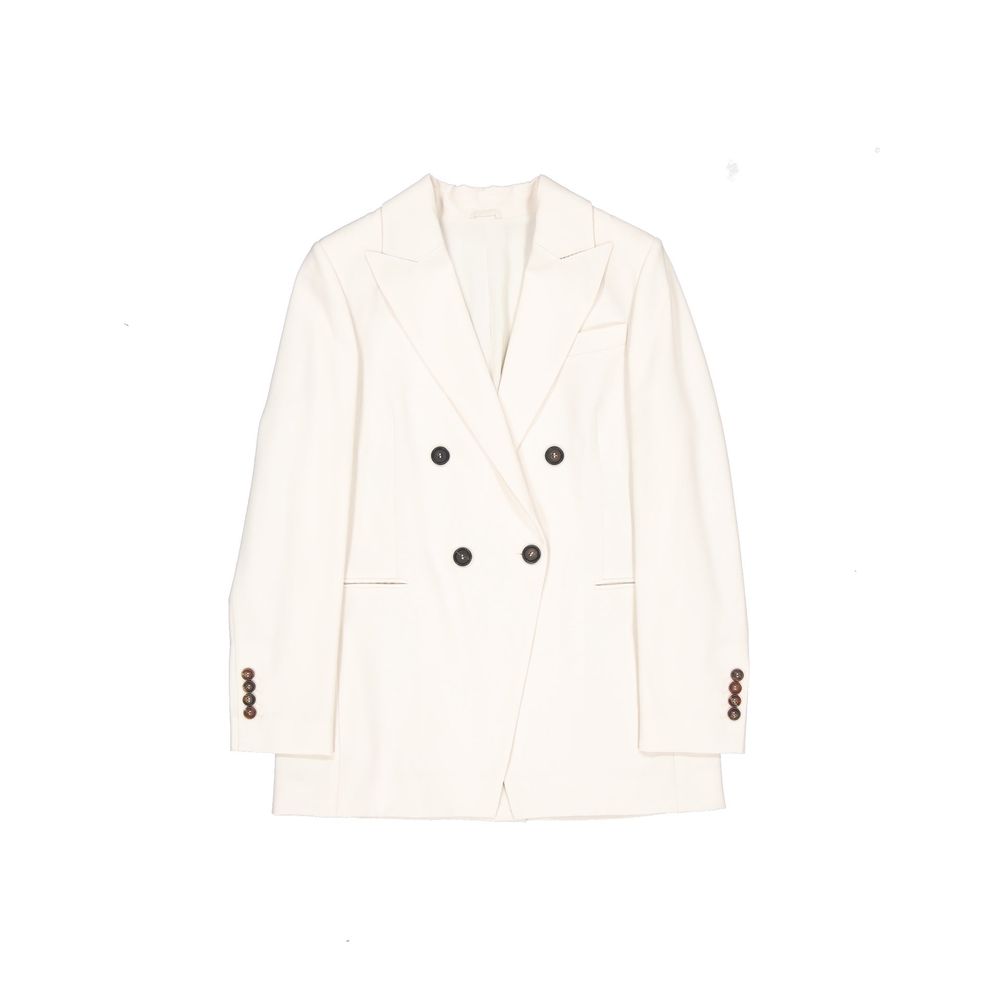 Brunello Cucinelli White Virgin Wool Women's Blazer
