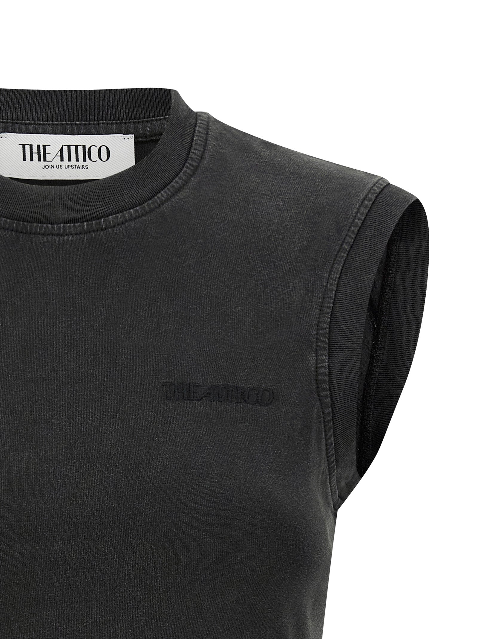 The Attico Black Cotton Sleeveles Women's T-Shirt