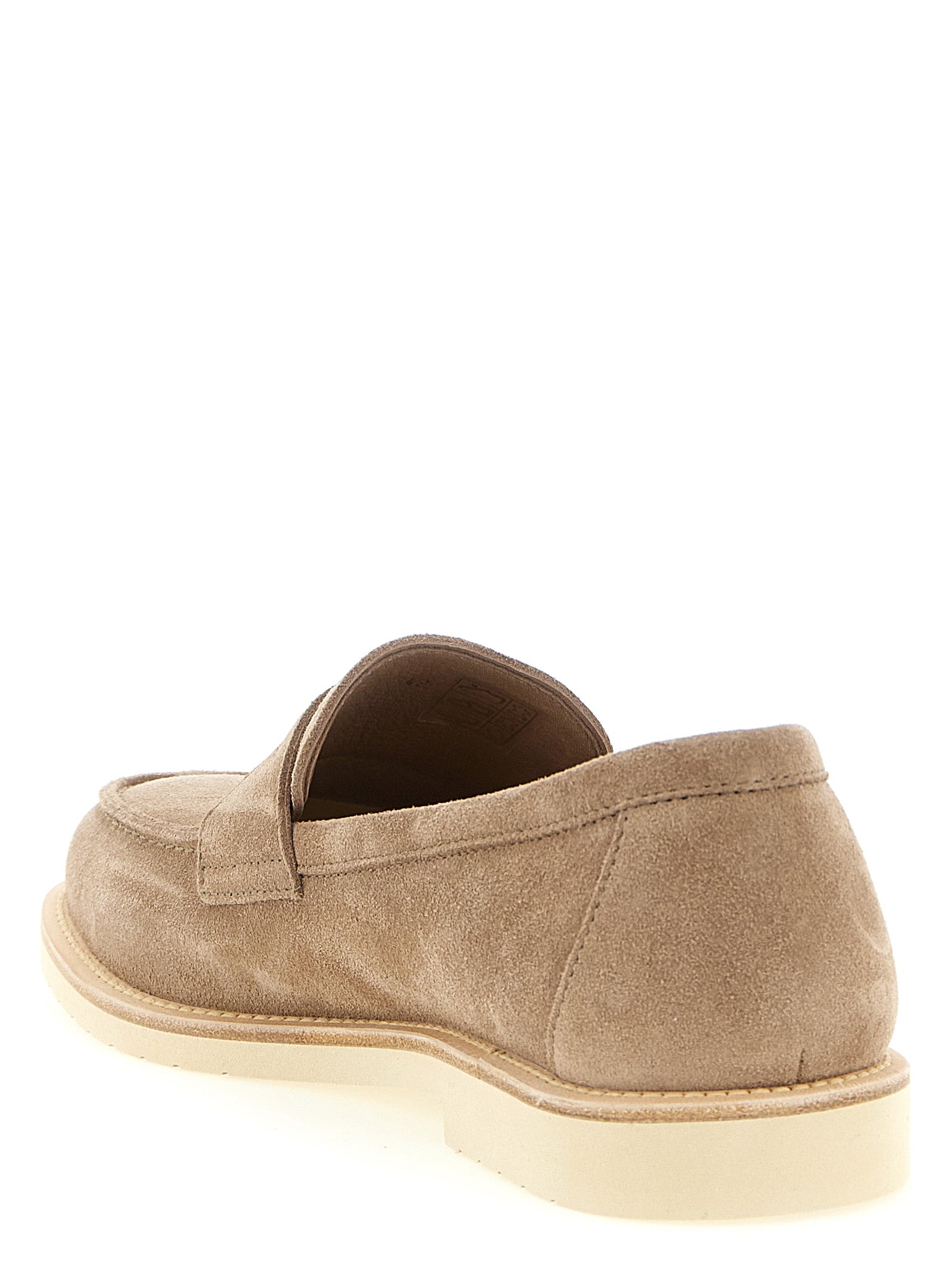 Brunello Cucinelli Beige Calfskin Slip-On Men's Loafers