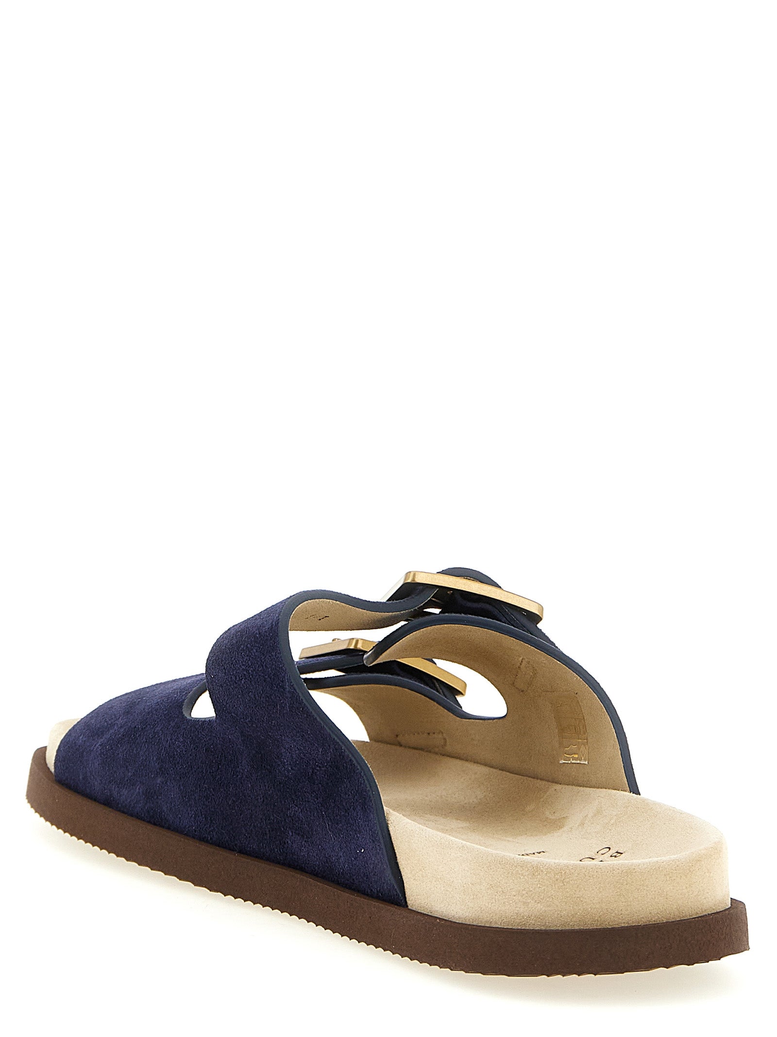 Brunello Cucinelli Blue Calfskin Men's Slides