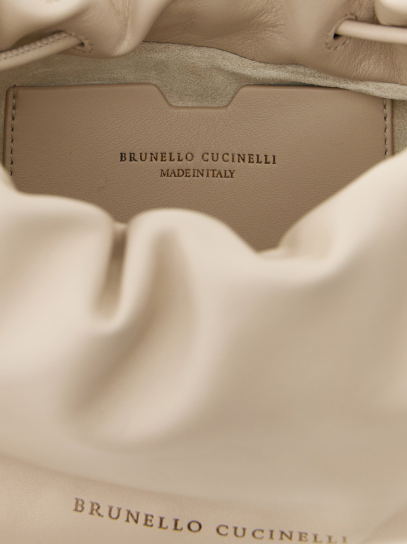 Brunello Cucinelli White Lamb Leather Crossbody Women's Bag