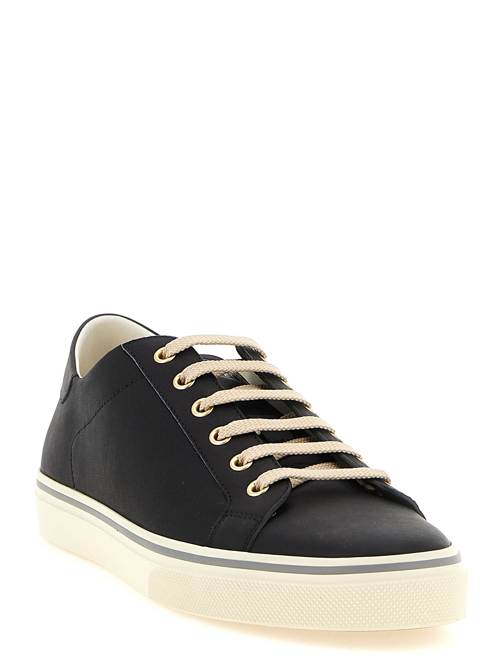 Brunello Cucinelli Black Calfskin Low Top Men's Sneakers