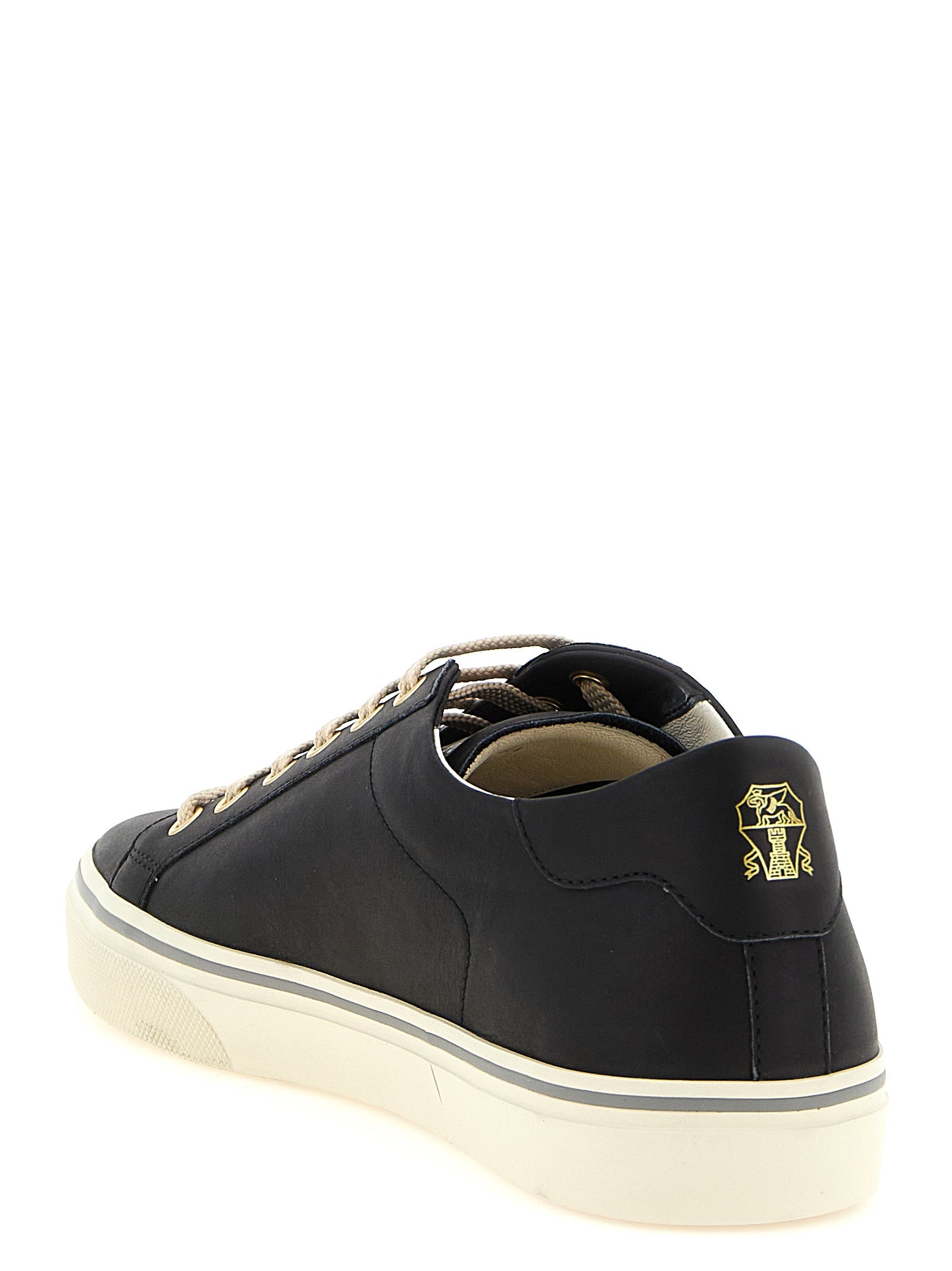 Brunello Cucinelli Black Calfskin Low Top Men's Sneakers