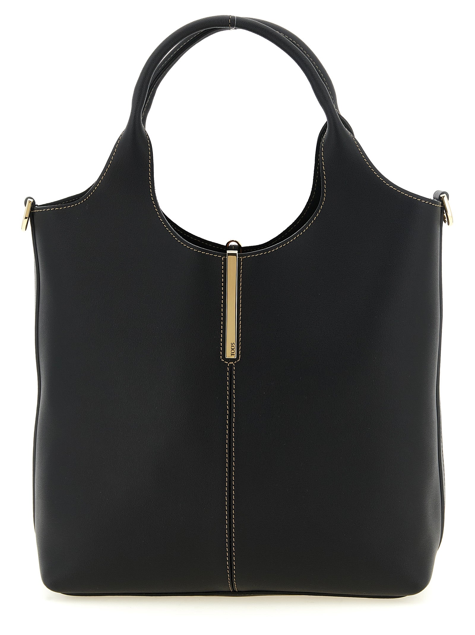 Tod's Black Calfskin Tote Women's Bag