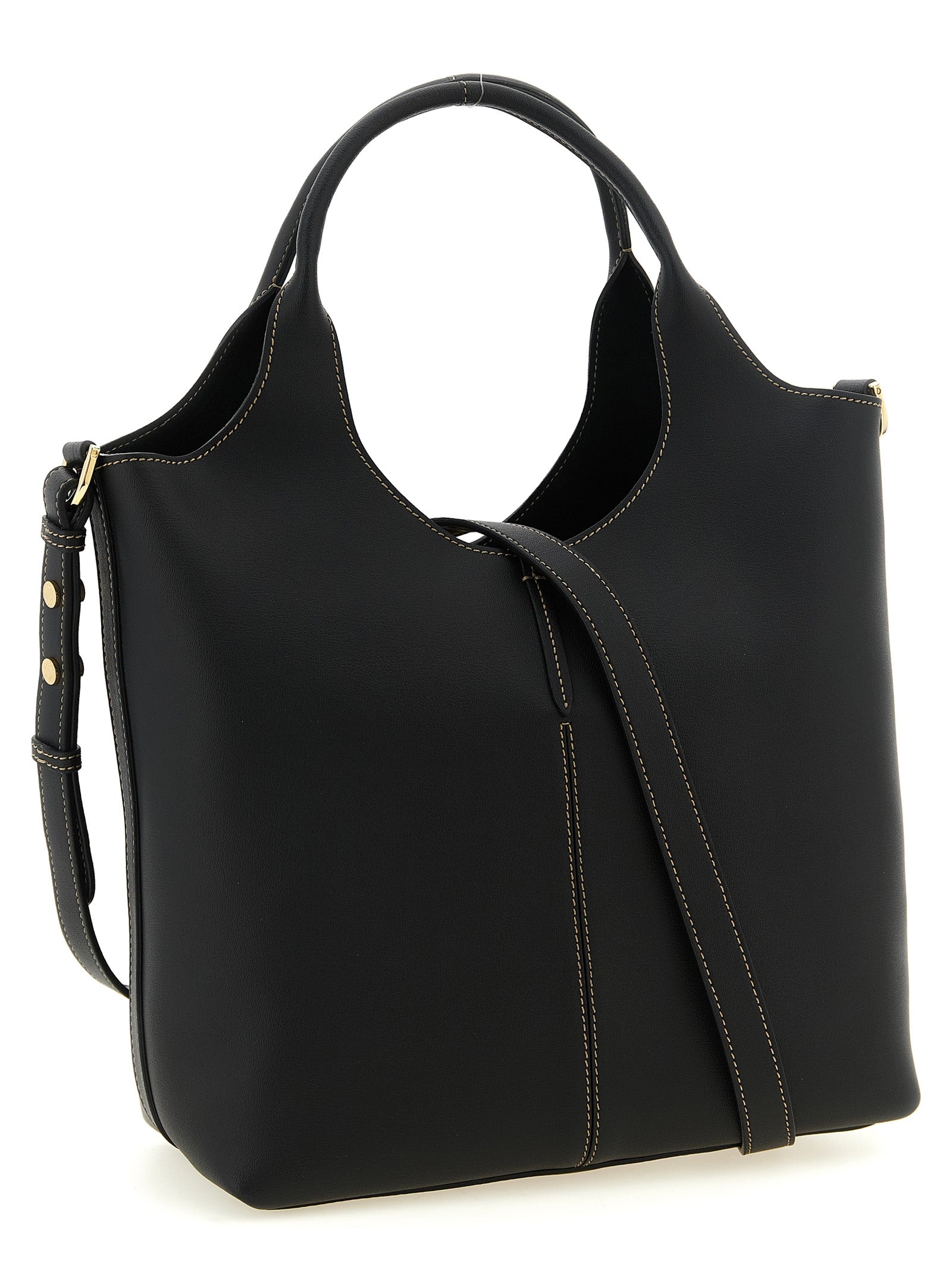 Tod's Black Calfskin Tote Women's Bag
