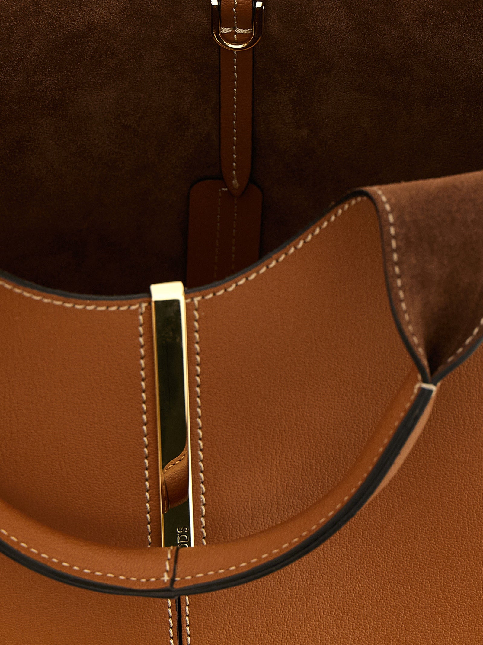 Tod's Brown Calfskin Tote Women's Bag