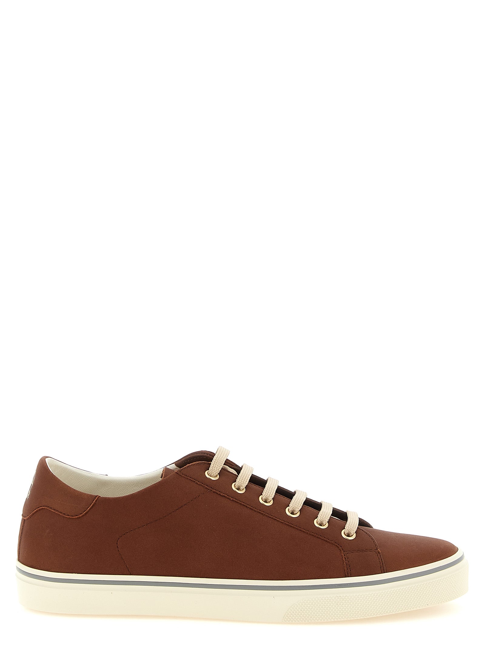 Brunello Cucinelli Brown Calfskin Low Top Men's Sneakers