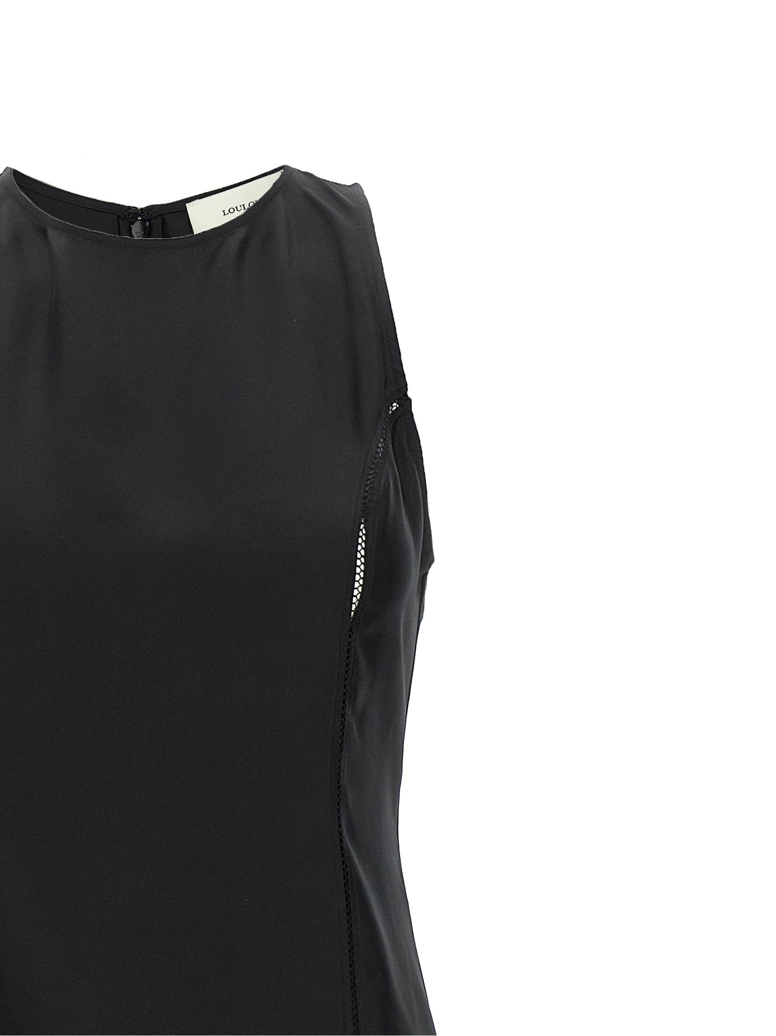 Loulou De Saison Black Silk Midi Women's Dress