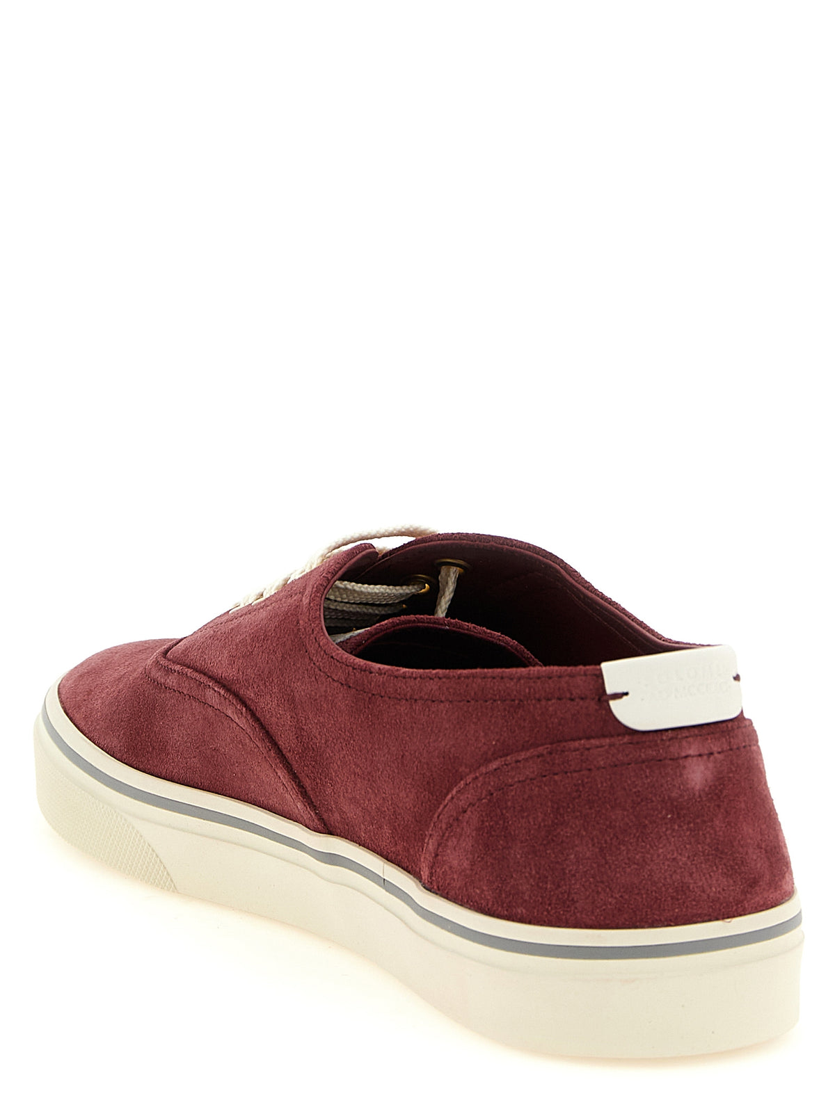 Brunello Cucinelli Bordeaux Calfskin Low Top Men's Sneakers