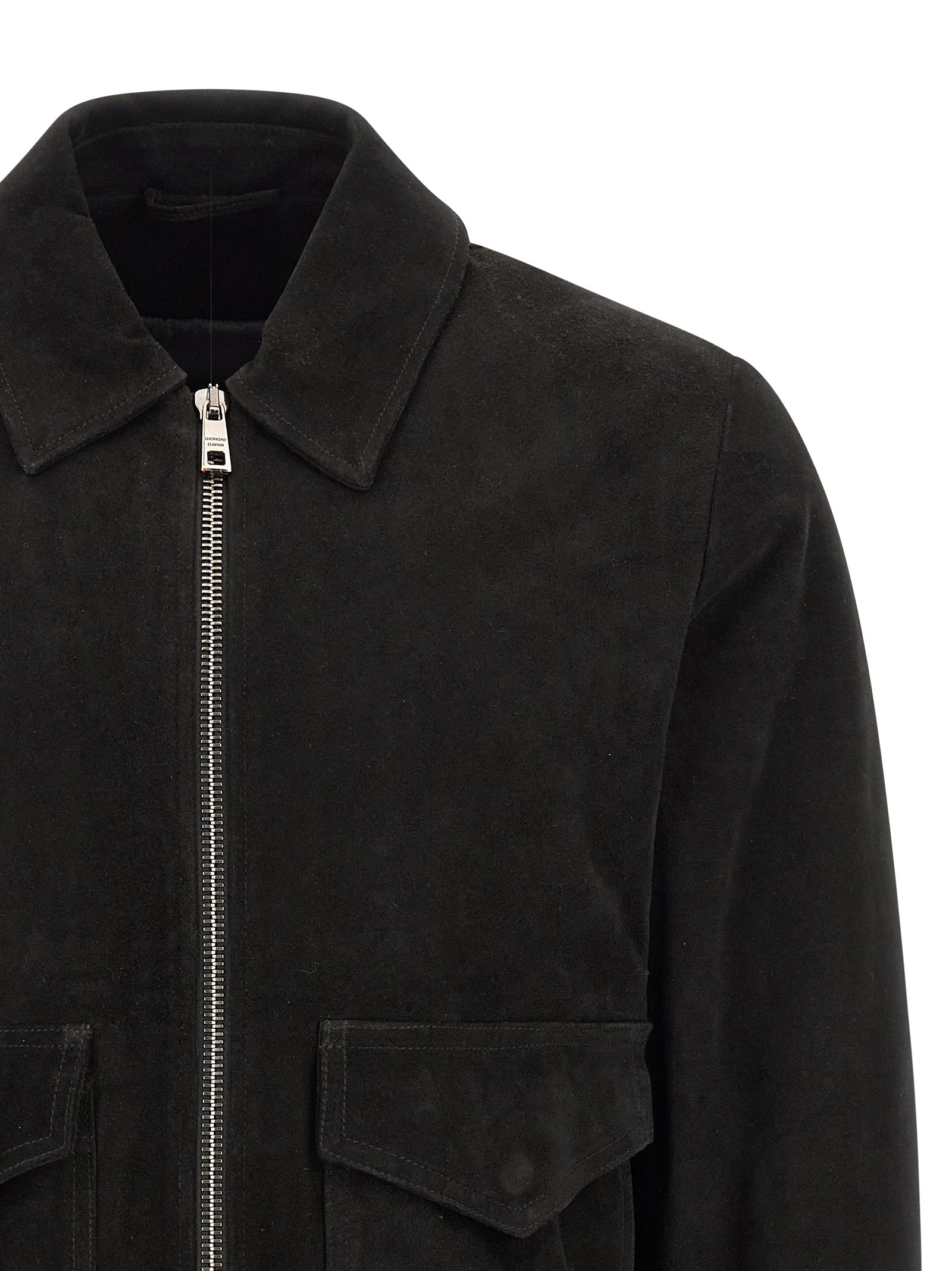 GIORGIO BRATO Black Lamb Leather Leather Men's Jacket