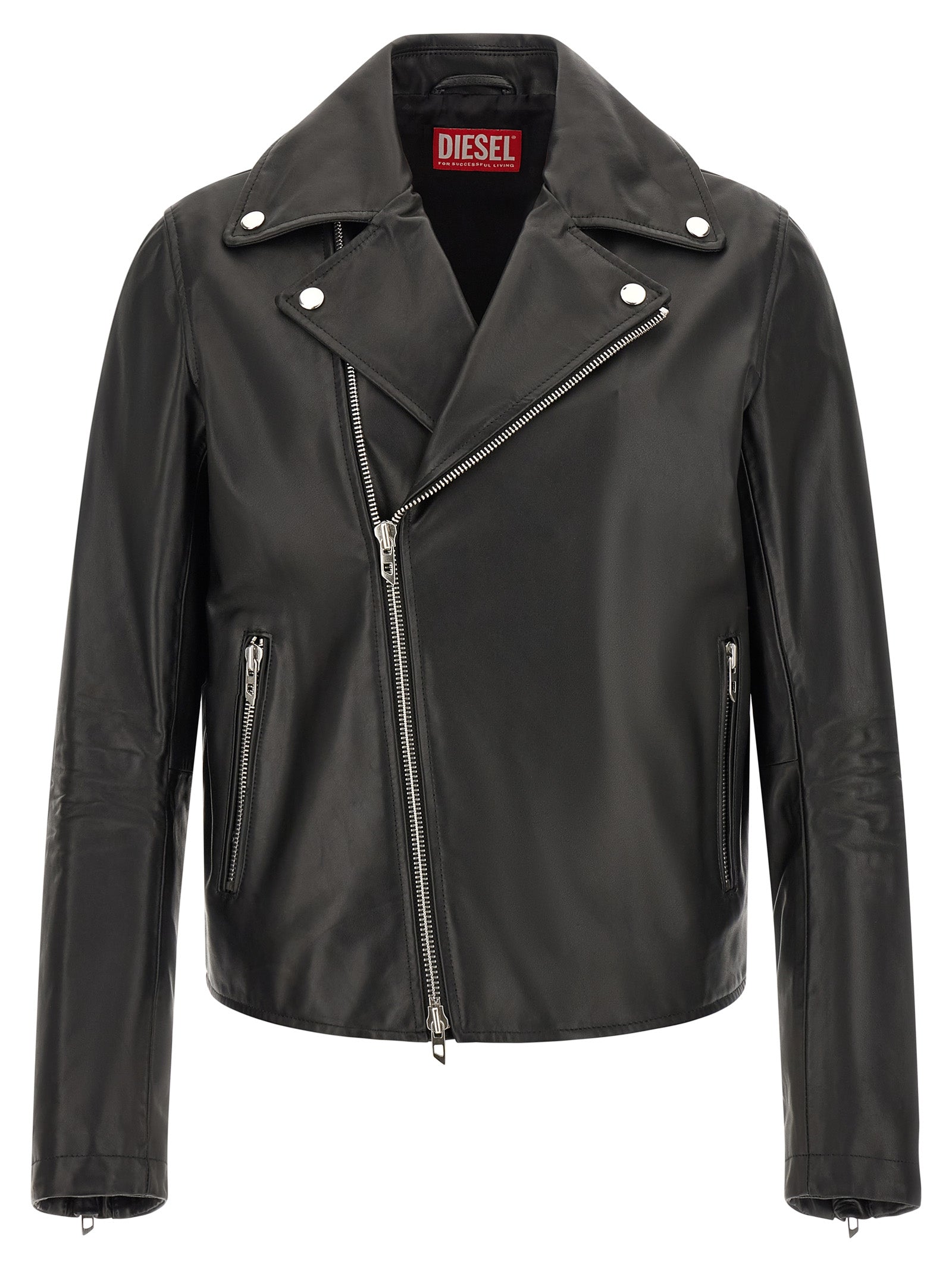 Diesel Black Cowhide Leather Men's Jacket