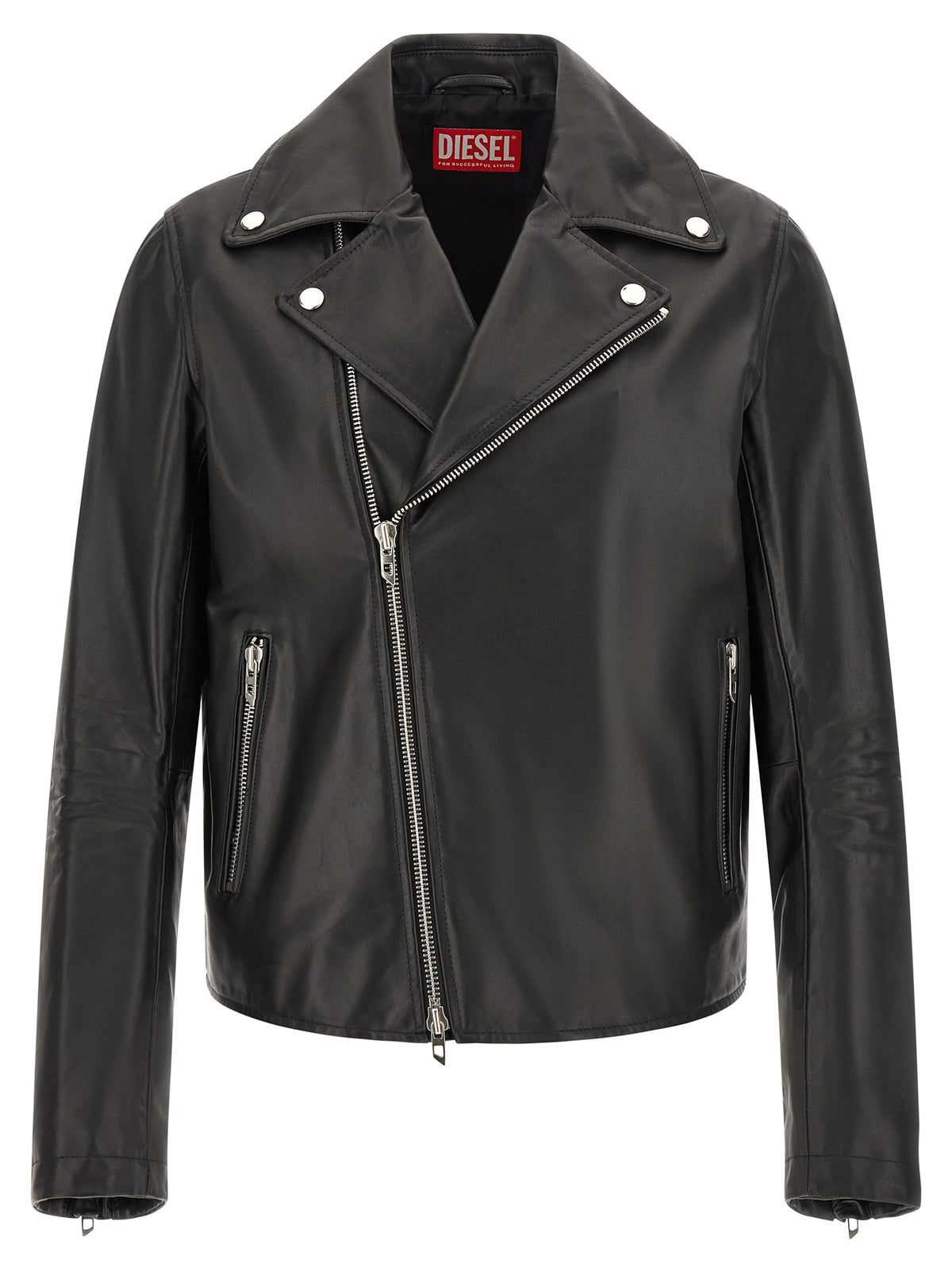 Diesel Black Cowhide Leather Men's Jacket