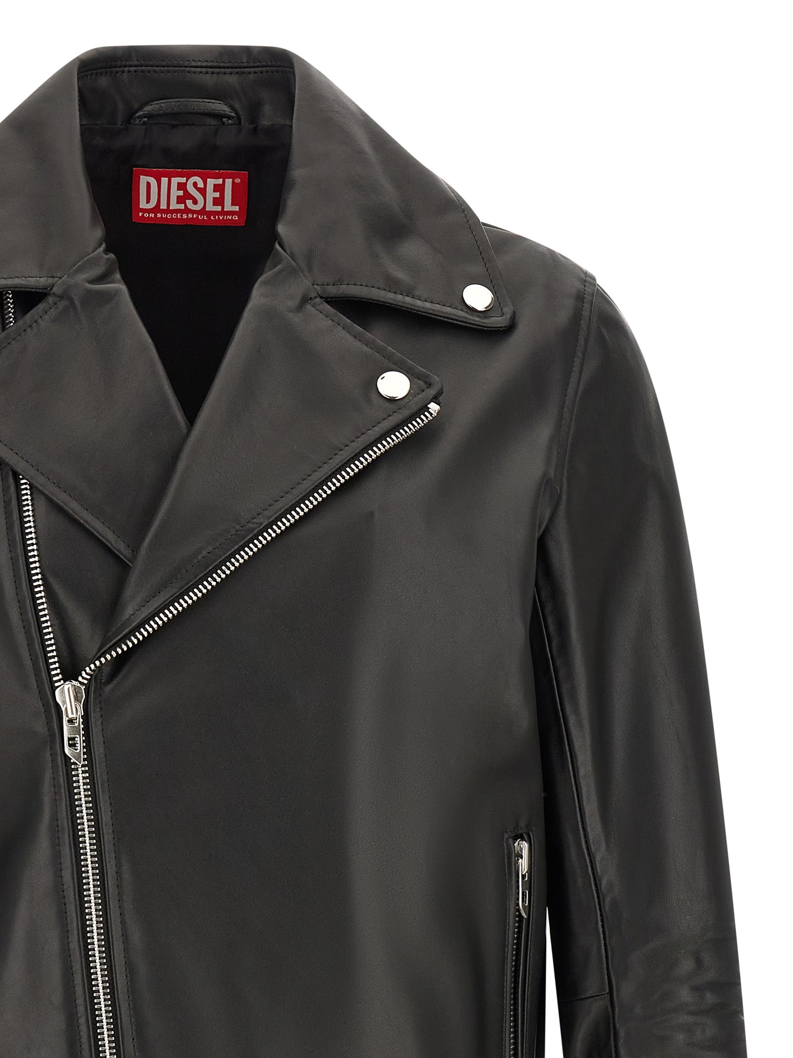 Diesel Black Cowhide Leather Men's Jacket