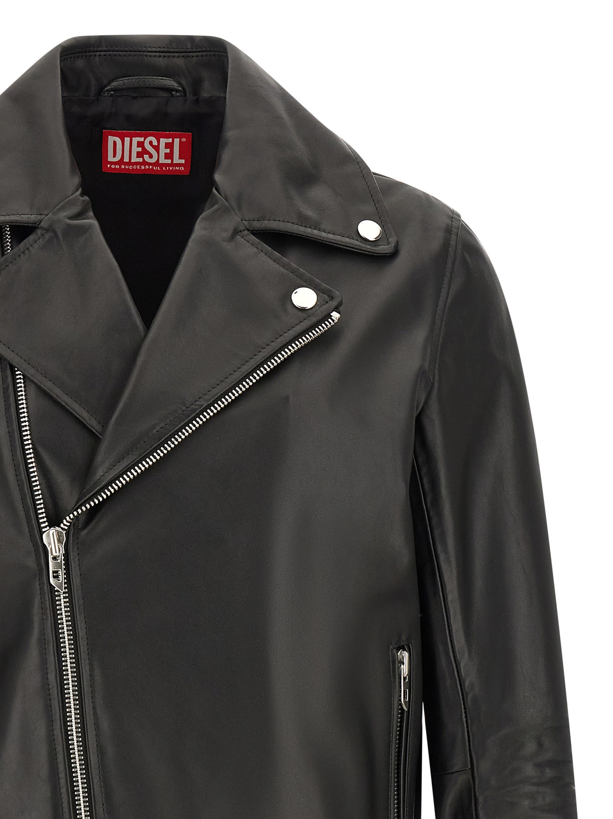 Diesel Black Cowhide Leather Men's Jacket