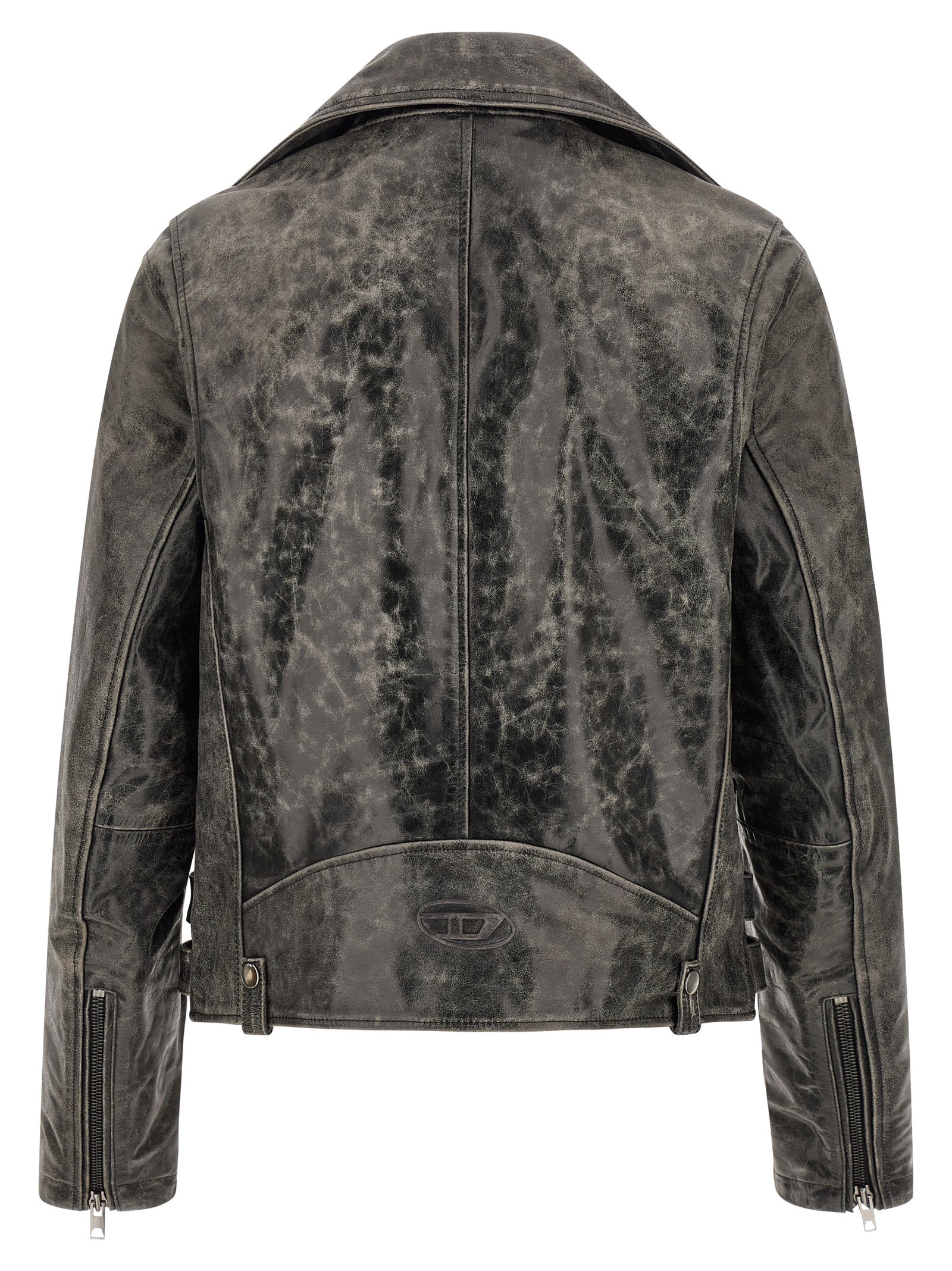 Diesel Gray Cowhide Leather Men's Jacket