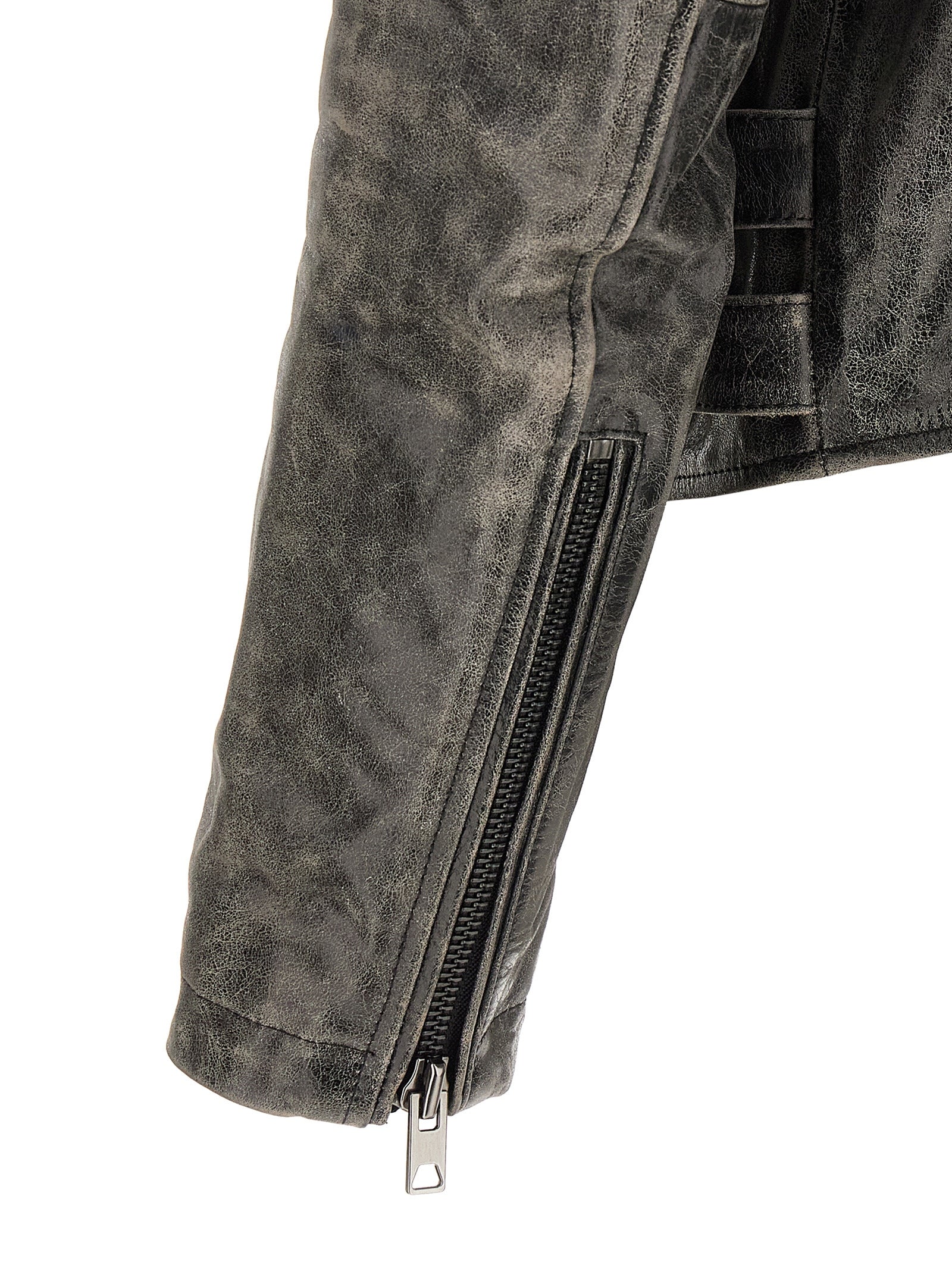 Diesel Gray Cowhide Leather Men's Jacket