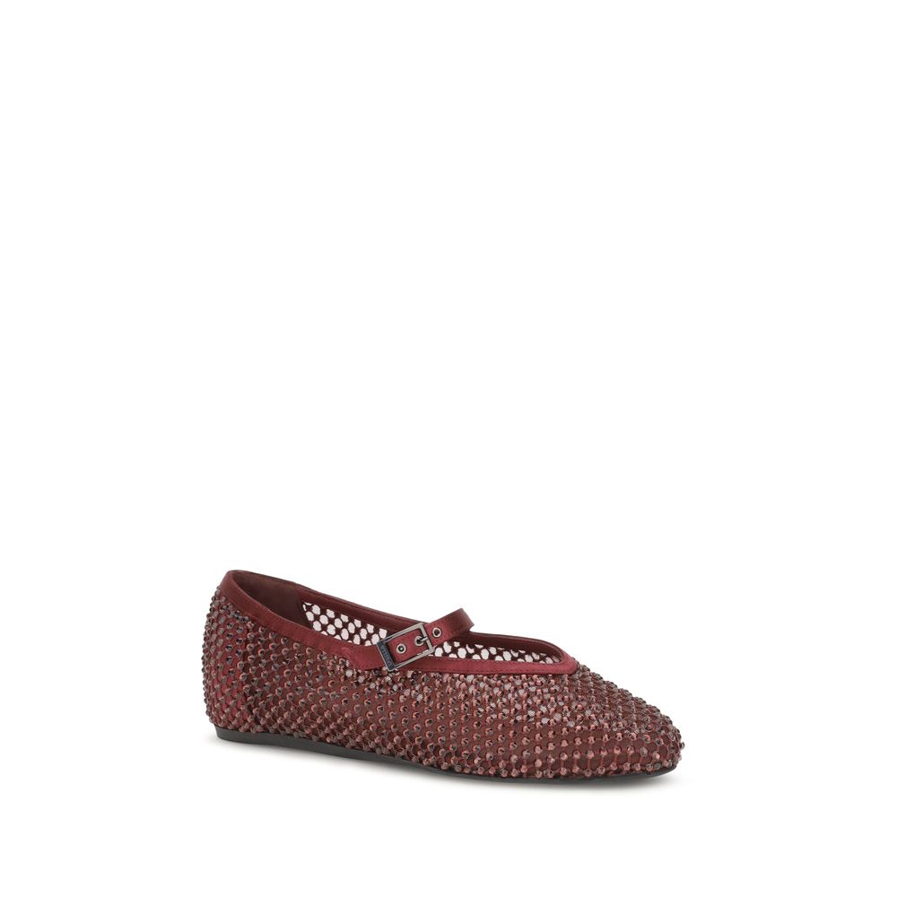 LE SILLA Bordeaux Calf Leather Bos Taurus Ballet Women's Flats
