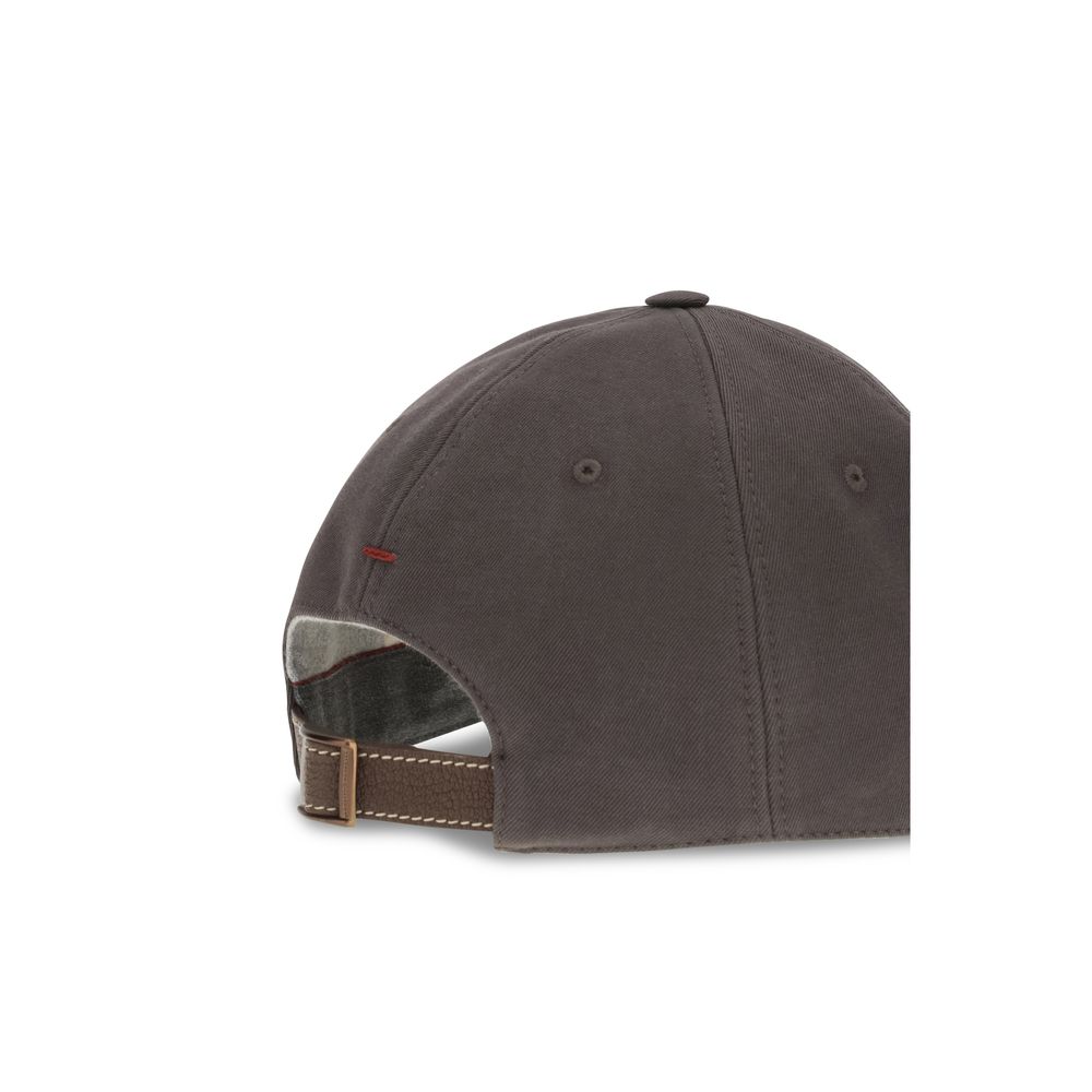 Brunello Cucinelli Brown Cotton Cap (Baseball Men's Hat)