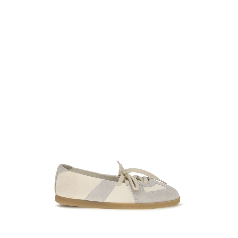 Maison Margiela Beige Calf Leather Bos Taurus Ballet Women's Flats