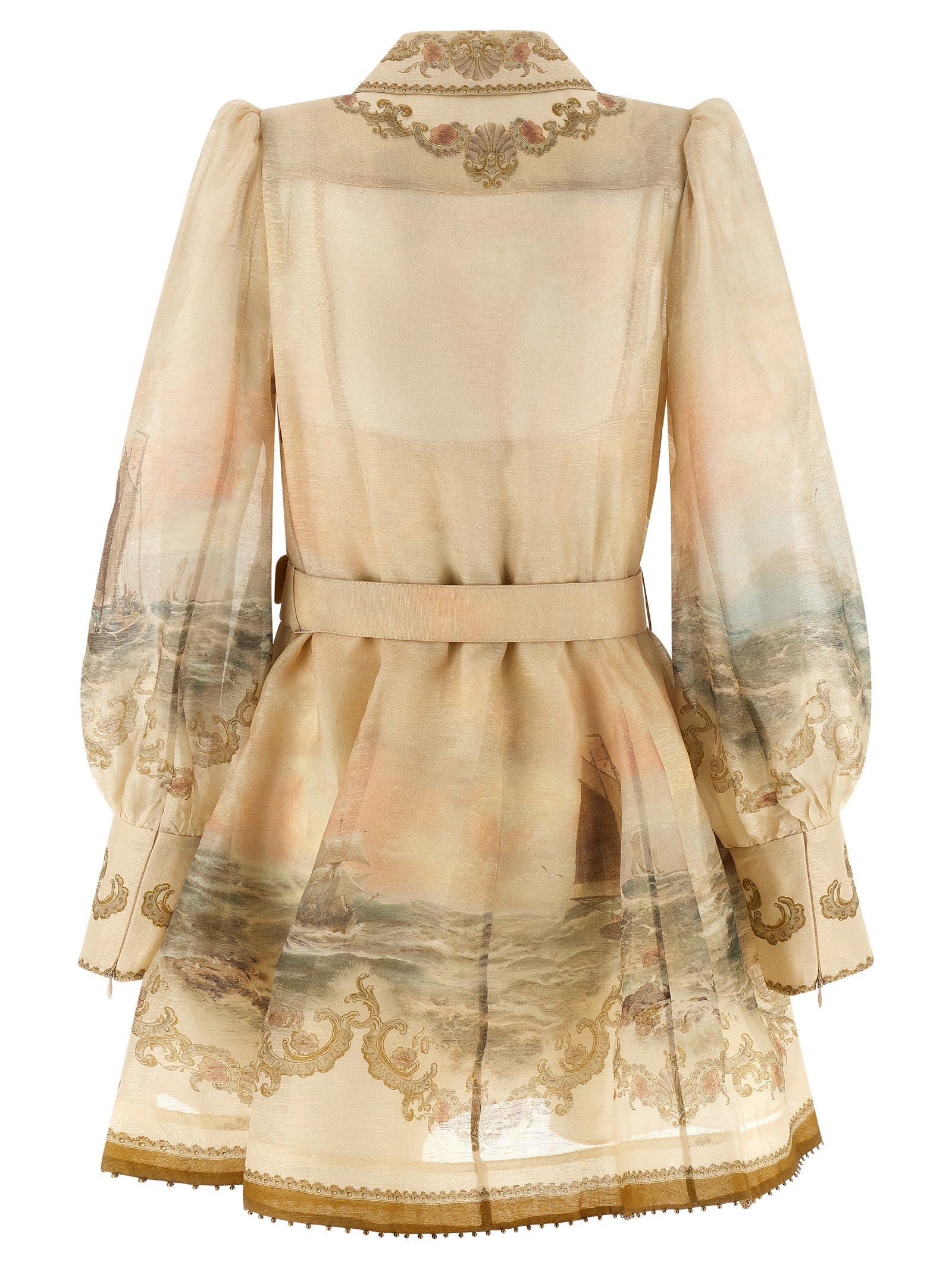 Zimmermann Beige Linen Short Women's Dress