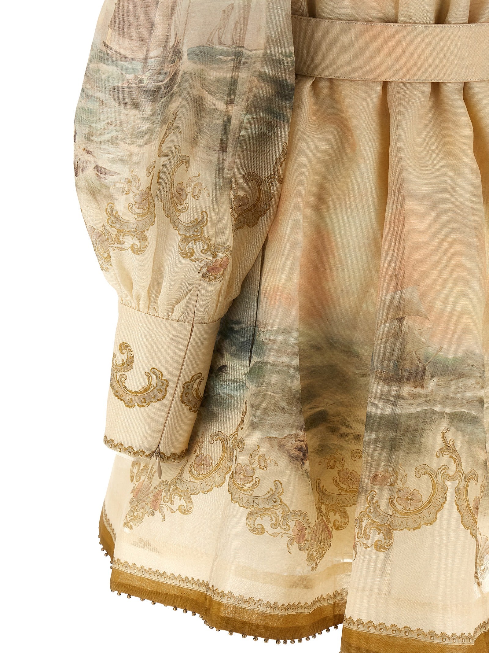 Zimmermann Beige Linen Short Women's Dress