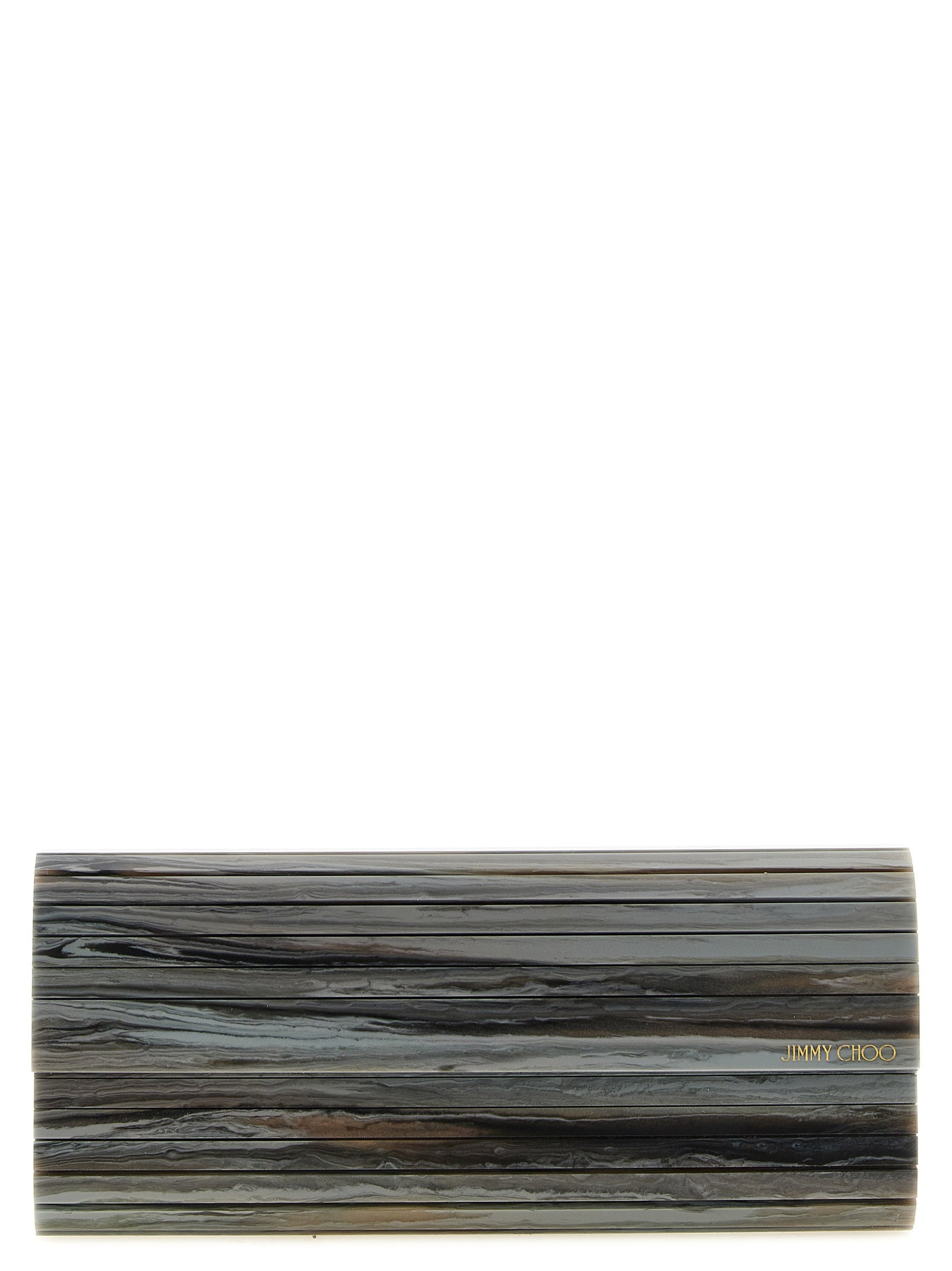 Jimmy Choo Gray Polyester Clutch Women's Bag