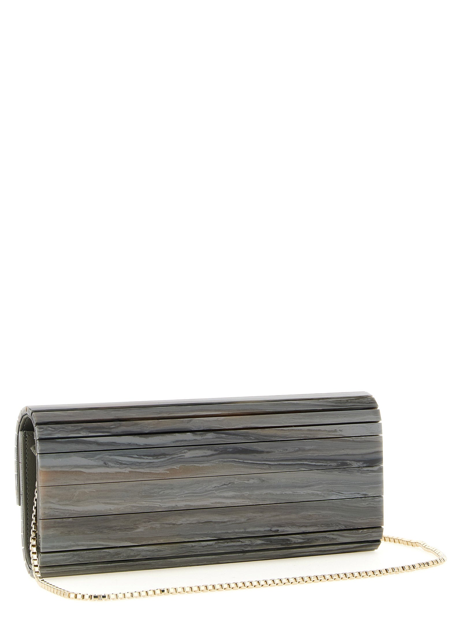 Jimmy Choo Gray Polyester Clutch Women's Bag