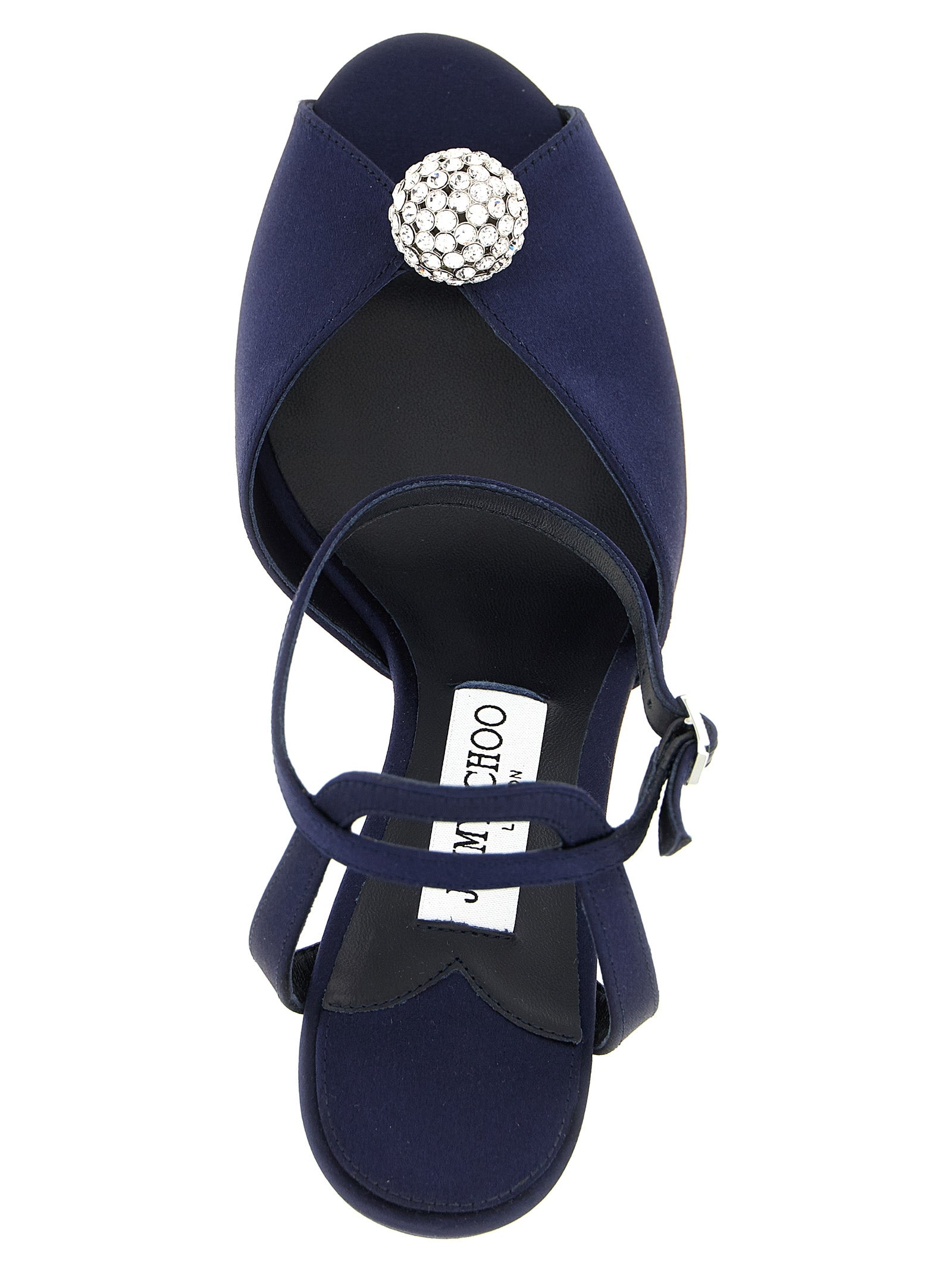 Jimmy Choo Blue Tencel Stiletto Heel Women's Sandals