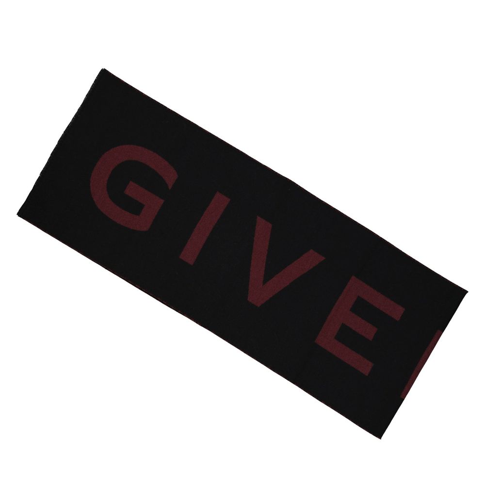 Givenchy Black Virgin Wool Men's Foulard