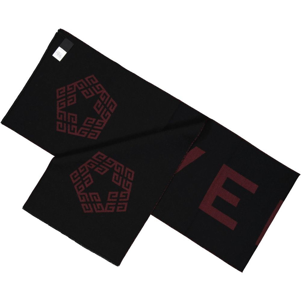 Givenchy Black Virgin Wool Men's Foulard