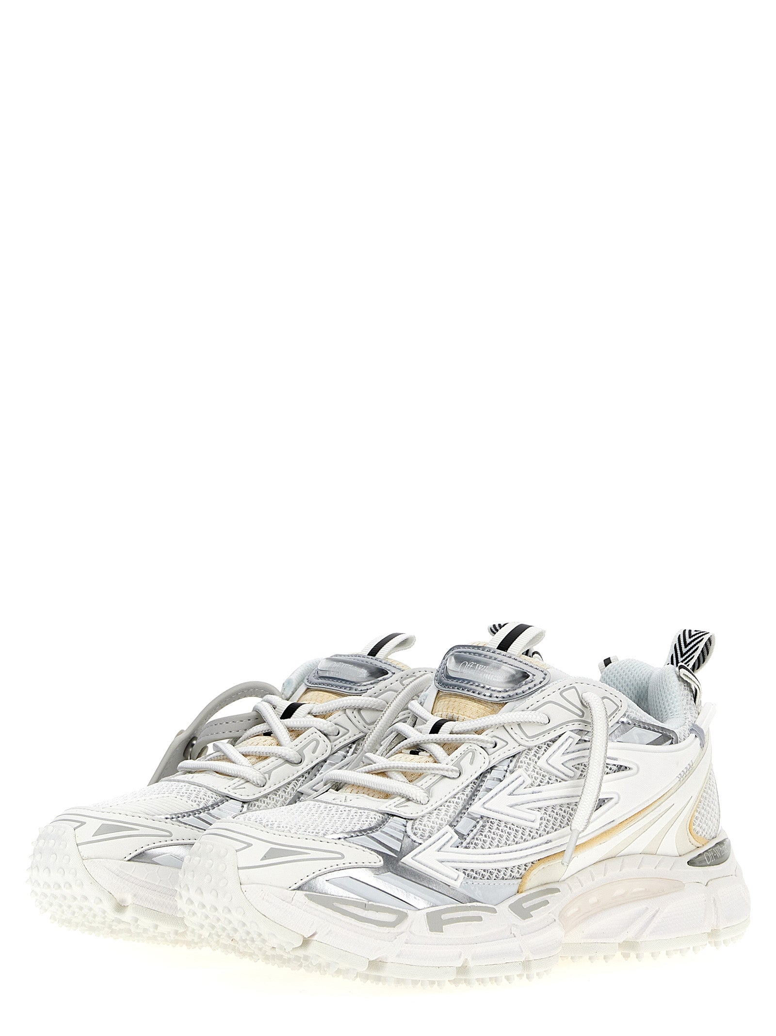 Off-White White Polyethylene Athletic Women's Sneakers