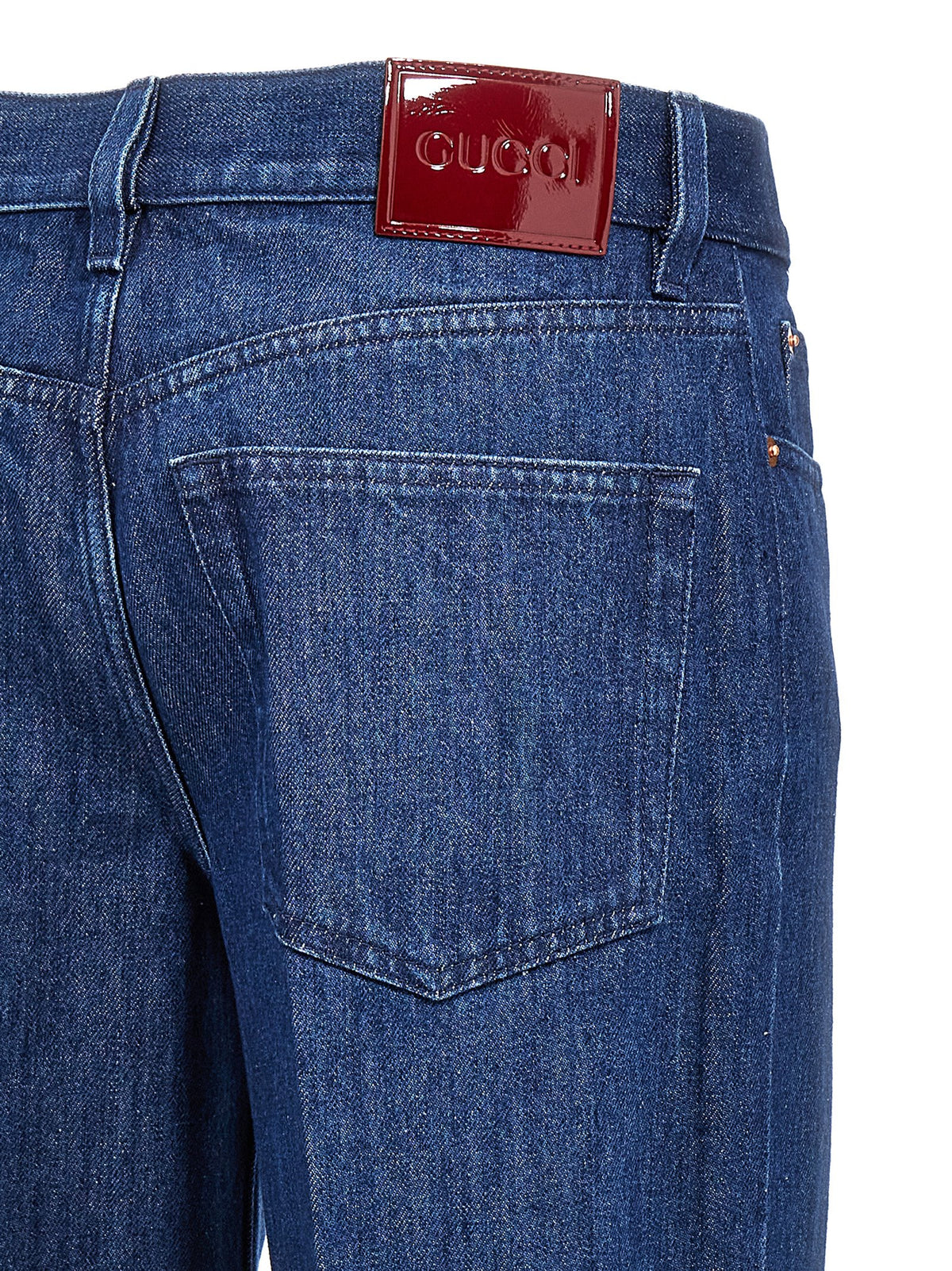 Gucci Blue Cotton Straight-Leg Women's Jeans