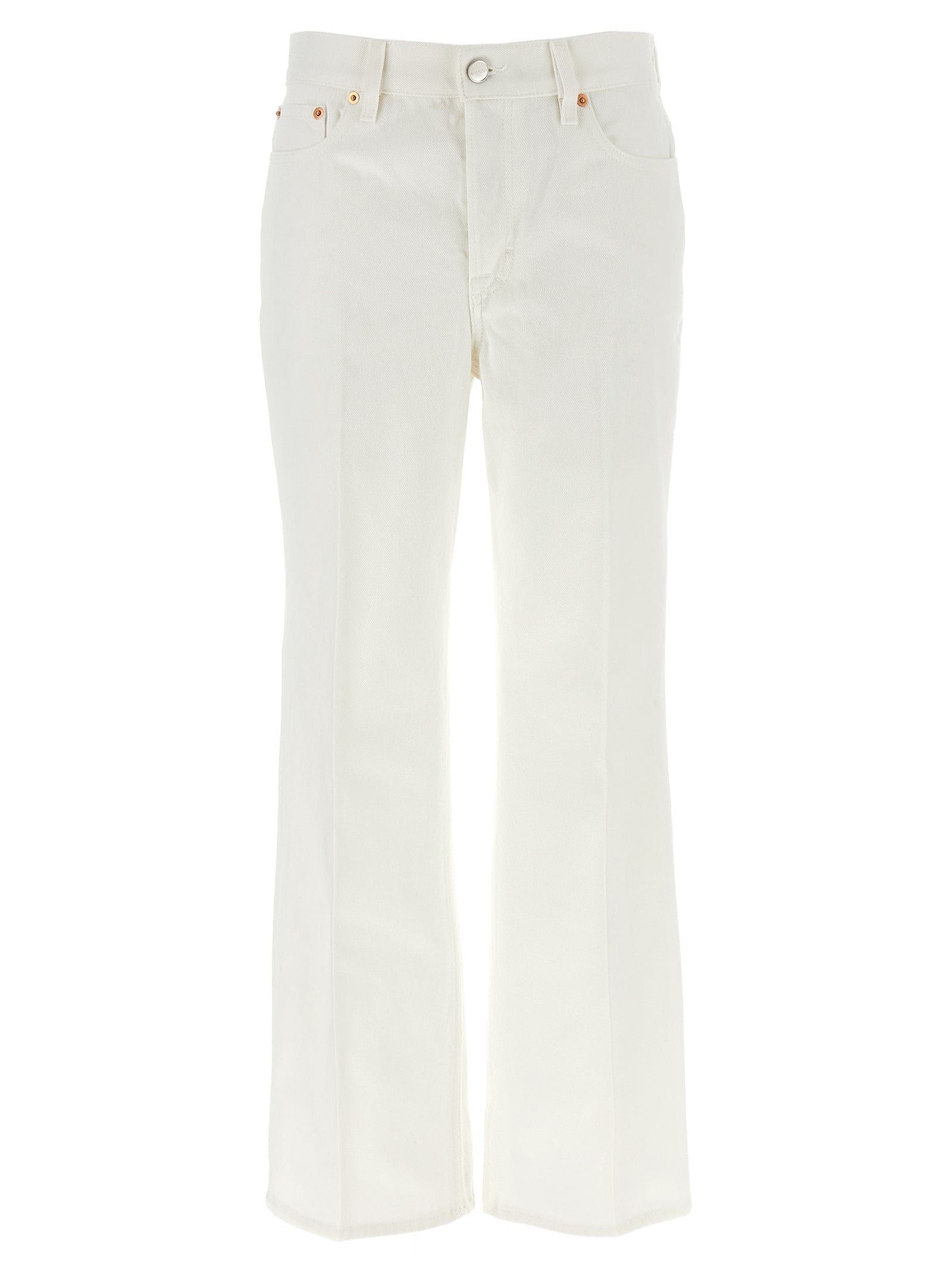 Gucci White Cotton Cropped Women's Jeans