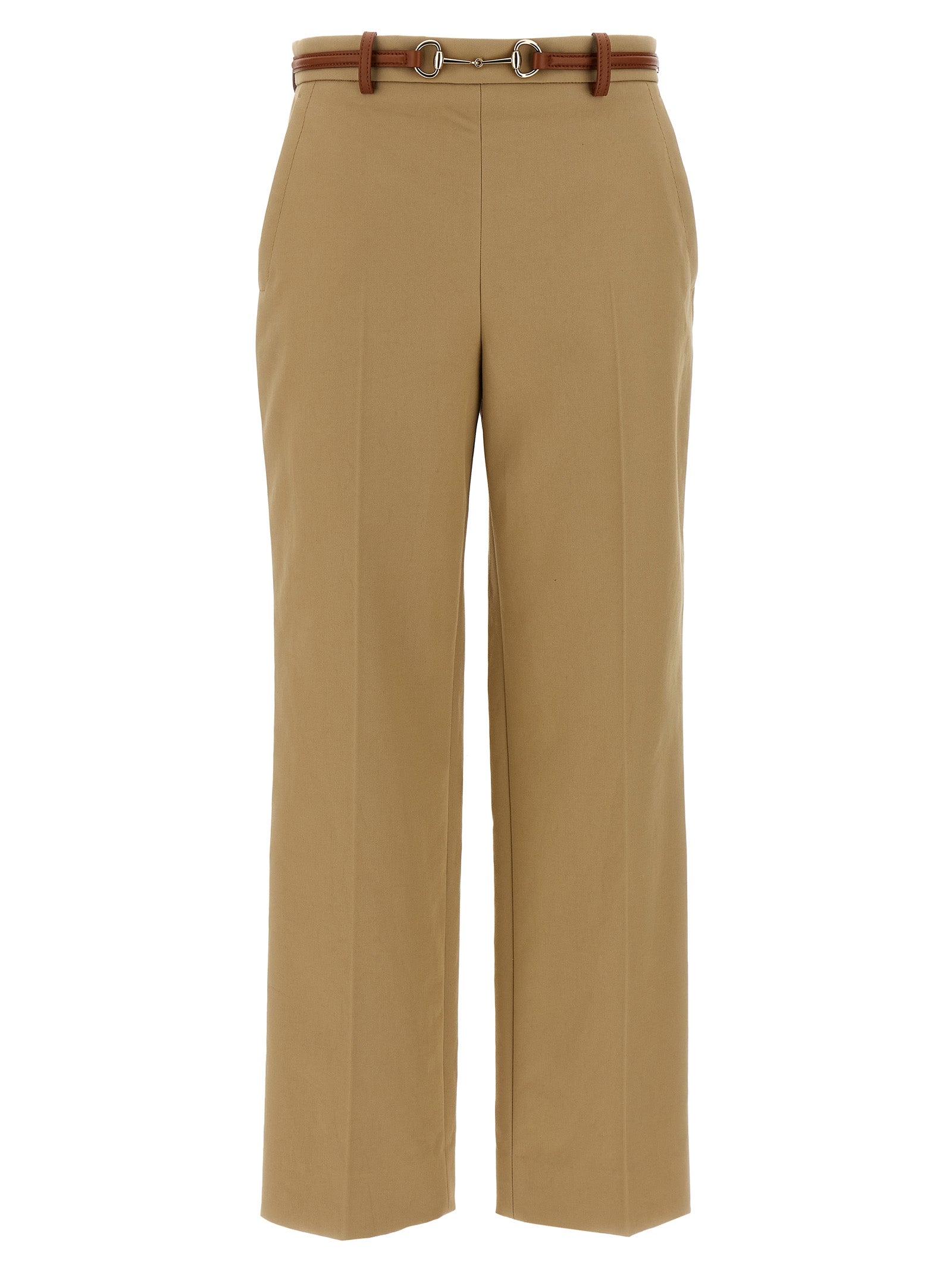Gucci Beige Cotton Casual Women's Pants